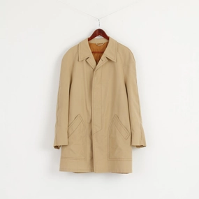 Adventure Wear Outdoor Layer McLAREN Men 52 L Coat Beige Single Breasted Trevira Classic Soft PKZ Of Switzerland Top