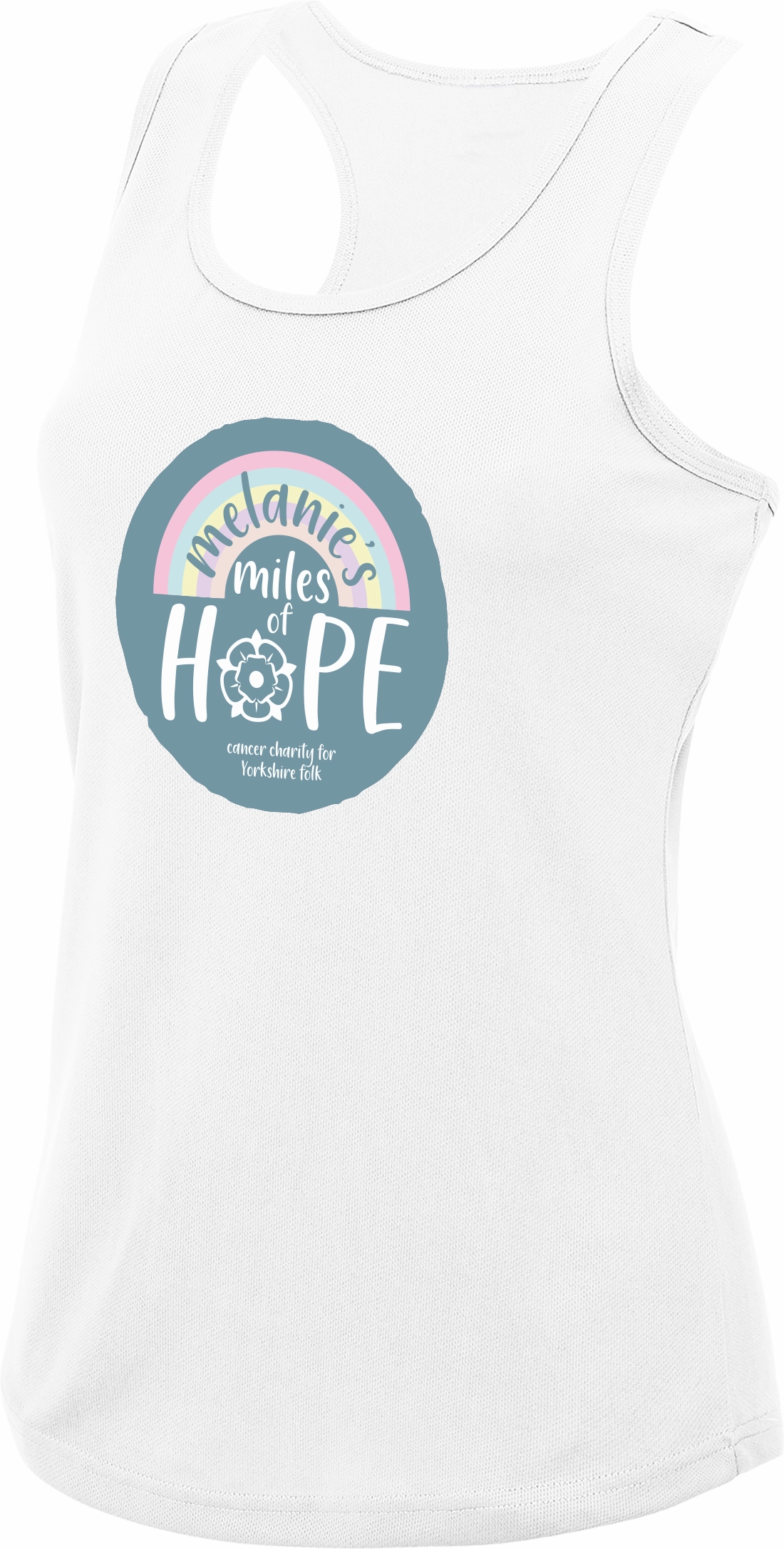 Drop Shoulder Design Melanie's Miles of Hope Women's Vest - White