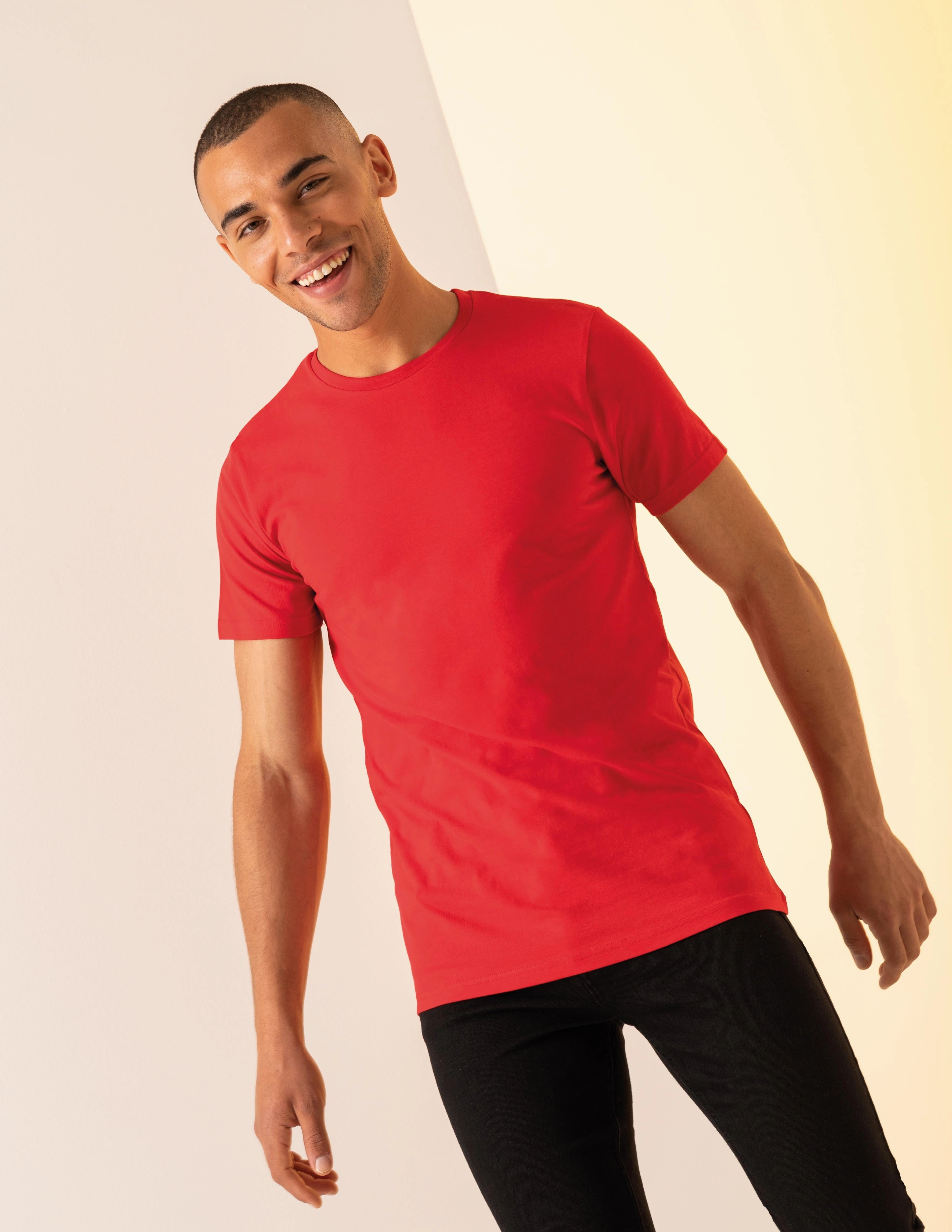 Mens Feel Good Stretch T-Shirt | BLACK Adjustable Hem