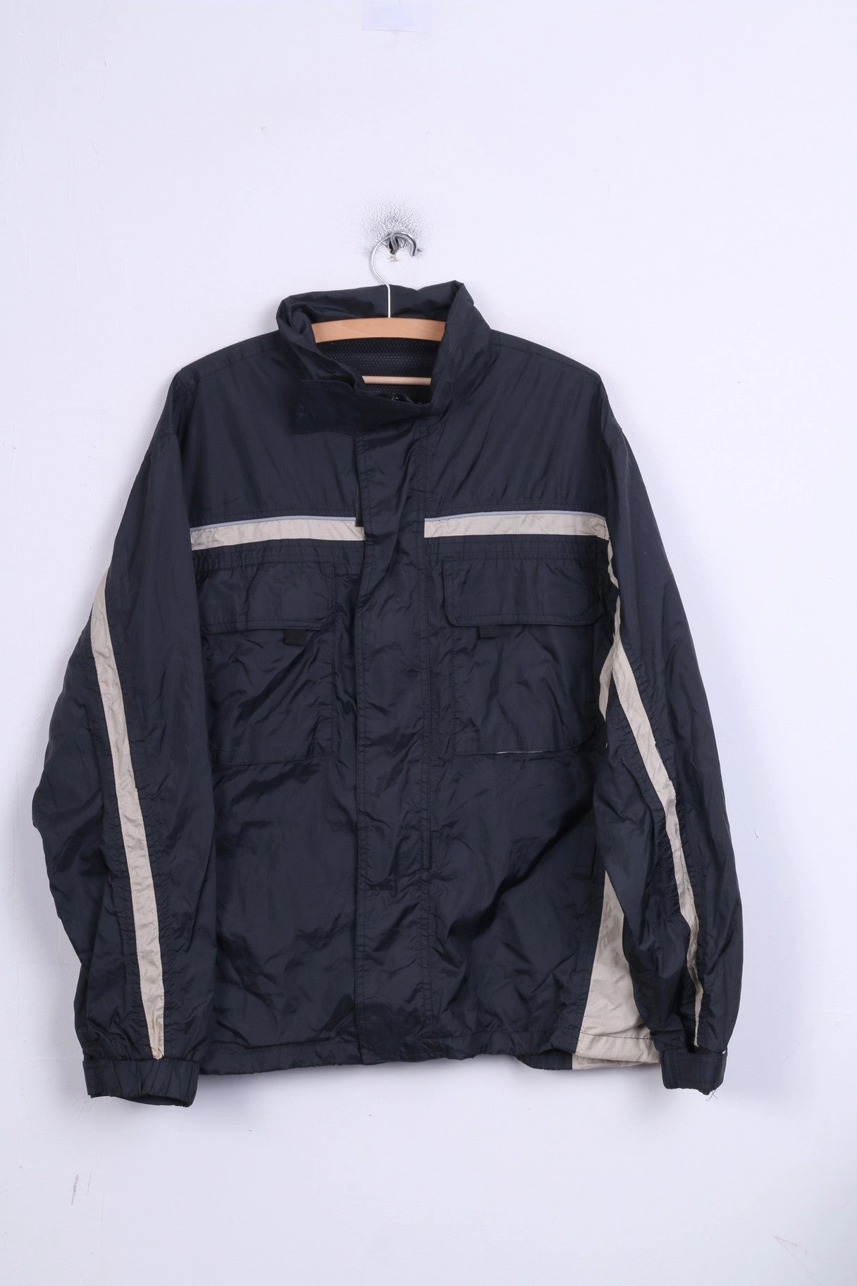 Cozy Touch Idolize Mens L Jacket Black Full Zipper Pockets Mesh Inside Nylon Waterproof