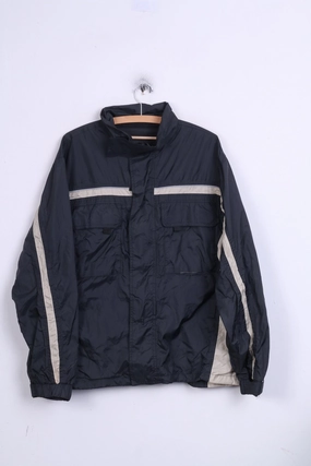 Cozy Touch Idolize Mens L Jacket Black Full Zipper Pockets Mesh Inside Nylon Waterproof