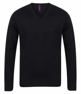Layer Active Mens Lightweight V-Neck Jumper | BLACK