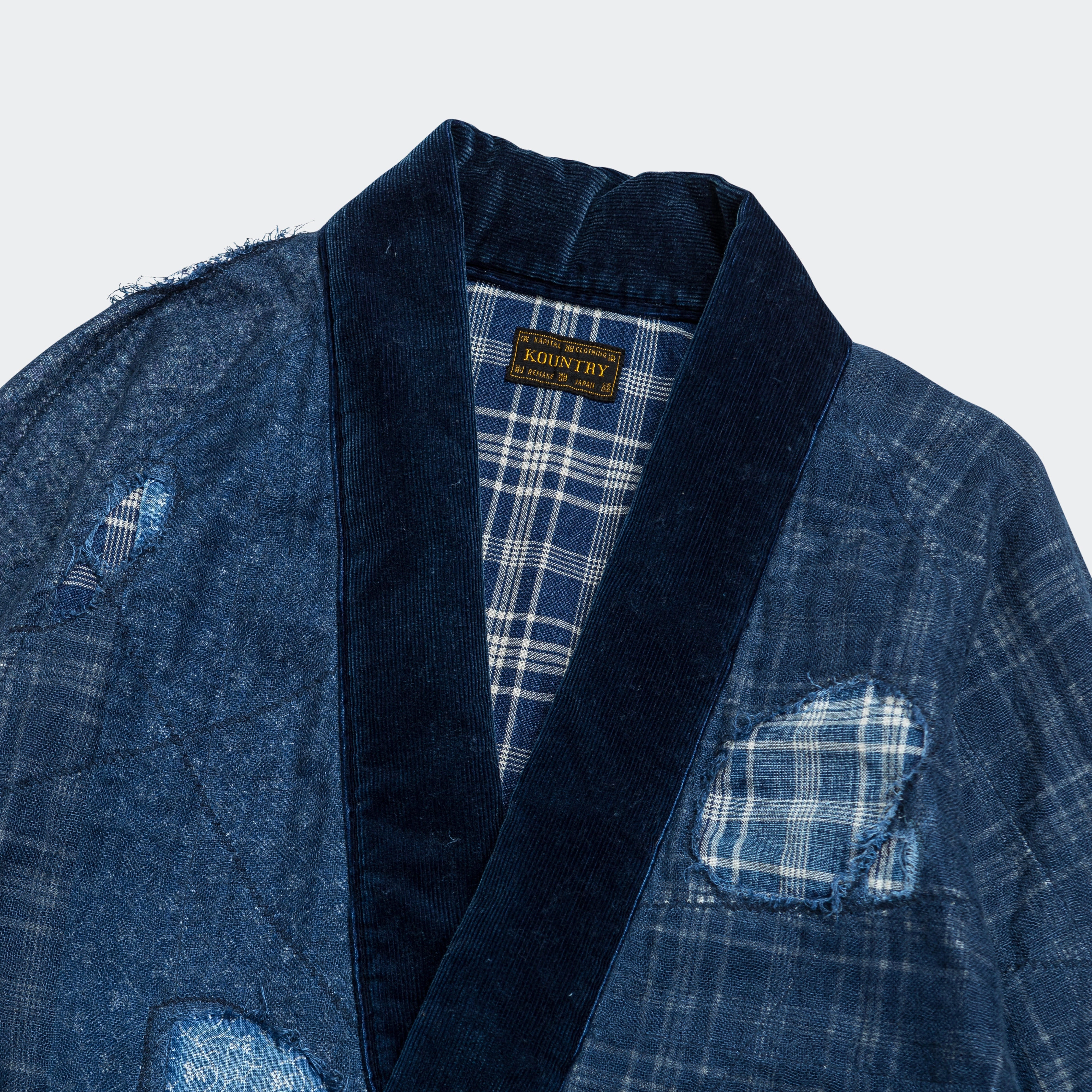 Summer Outfit Unstructured Shoulder IDG Patchwork NORA-DOT TIGER JUDDBHAN Shirt - Indigo