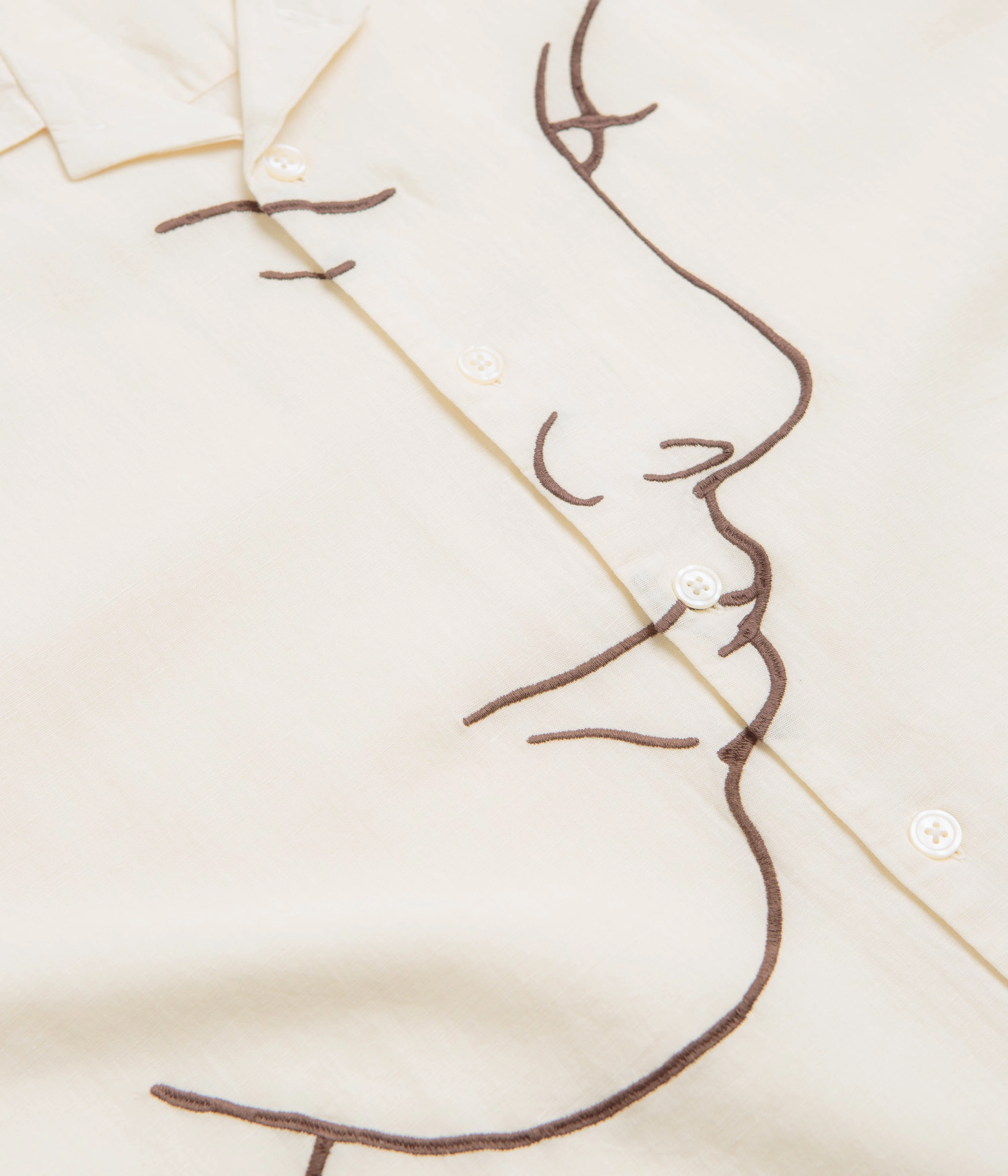 Wrinkle-Free Obey Frances Short Sleeve Shirt - Unbleached Multi