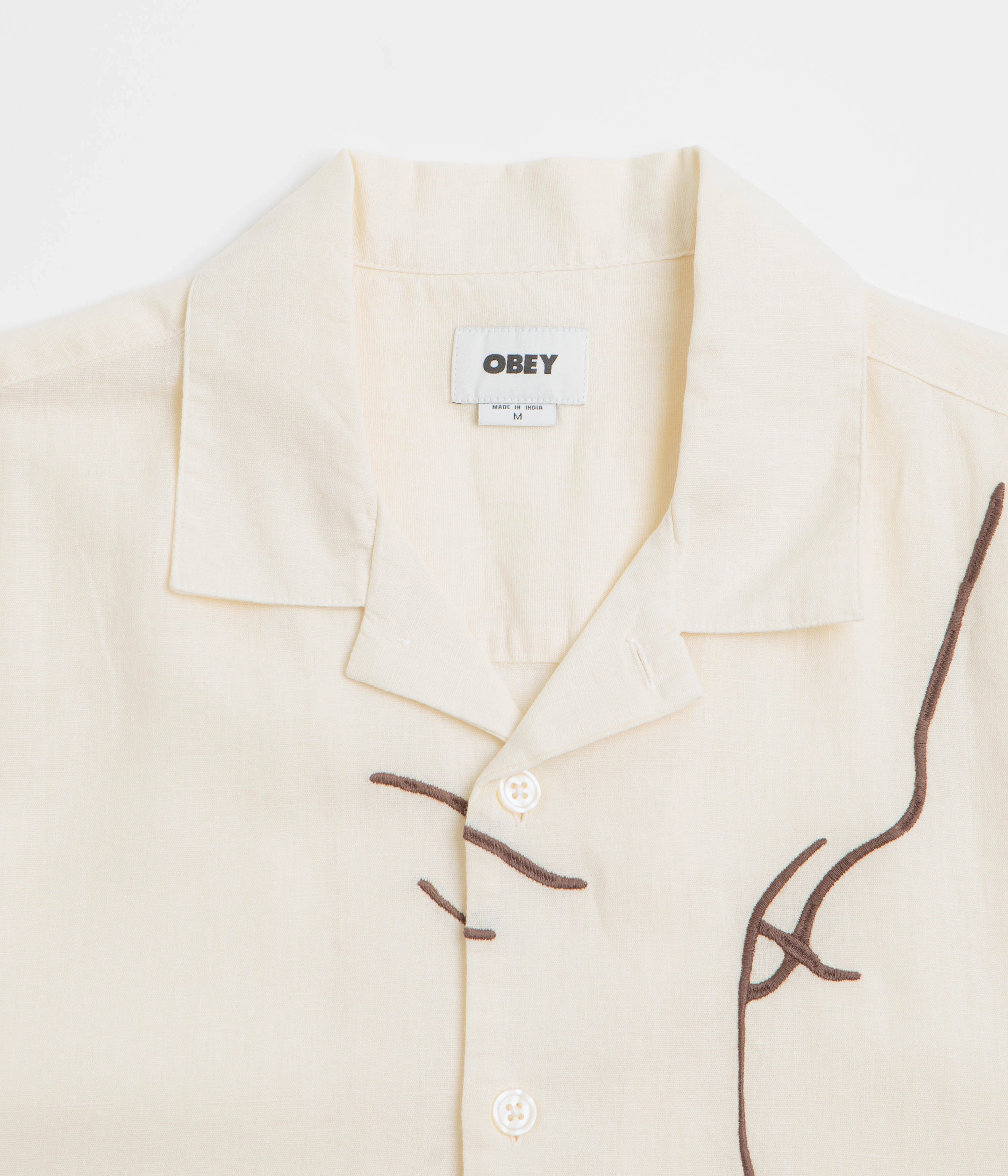 Obey Frances Short Sleeve Shirt - Unbleached Multi Corporate Retreat City Exploration