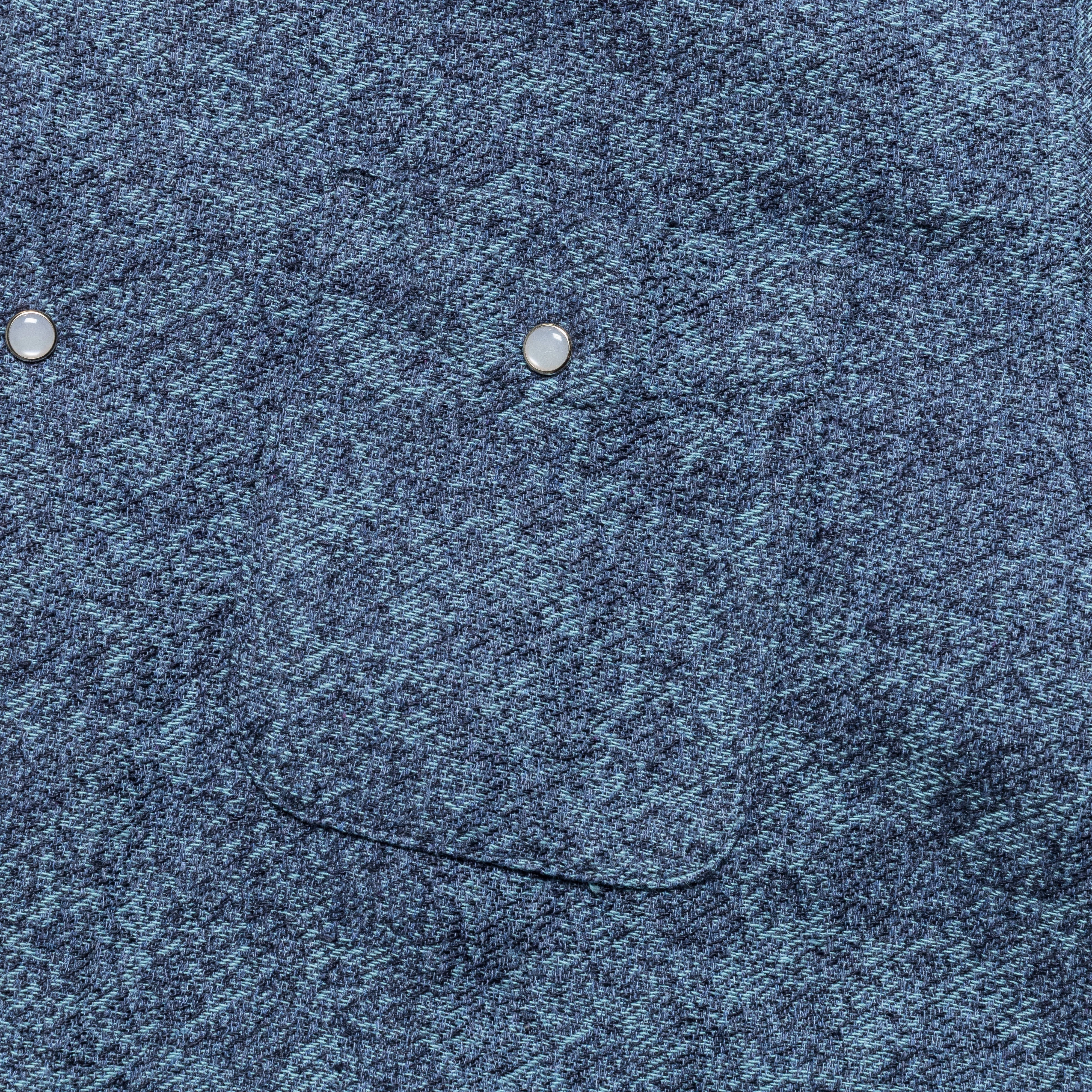 Polished Style Abrasion Resistant Edges Western Shirt - Blue Denim