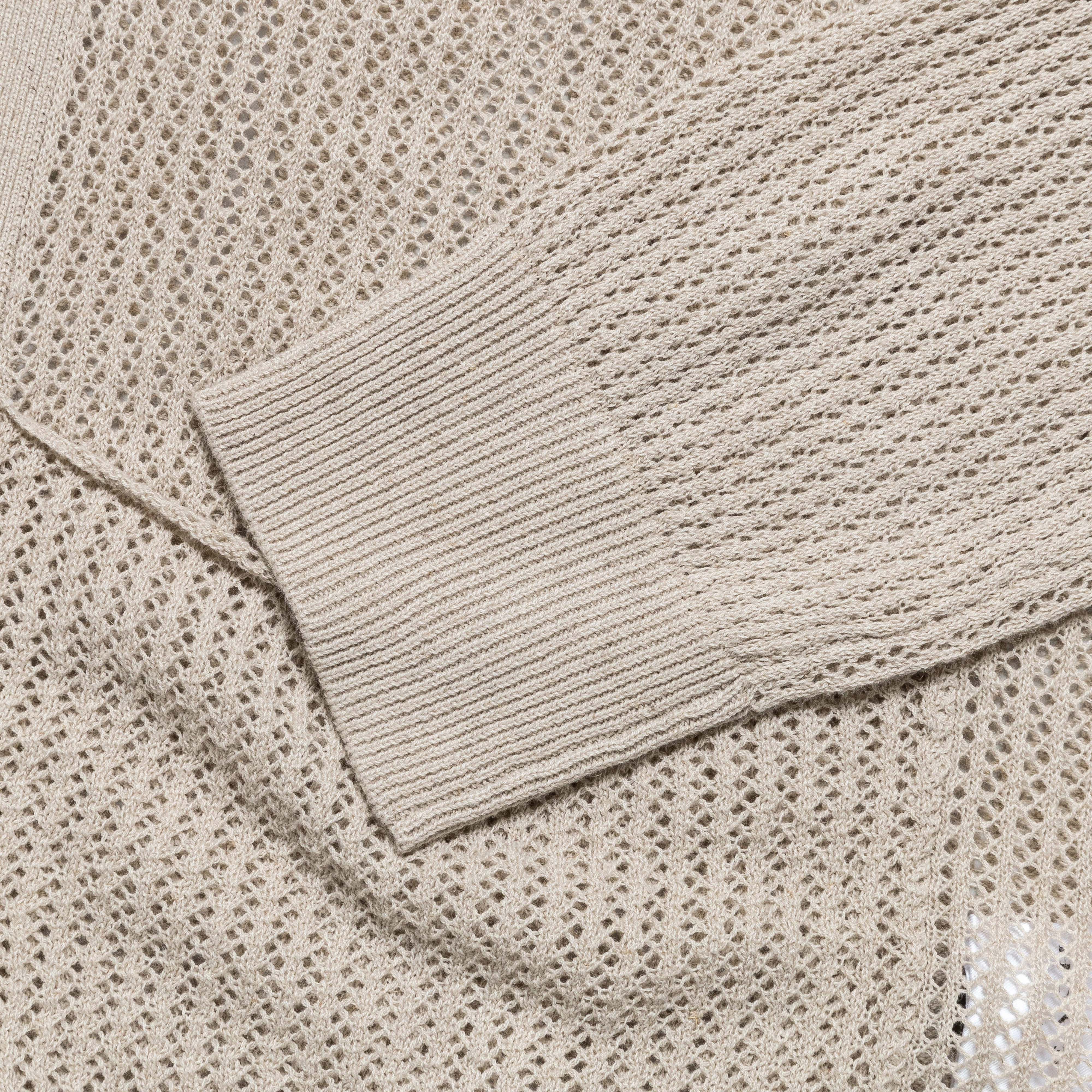 Travel Style Temperature control Mesh Knit Cardigan - Bone