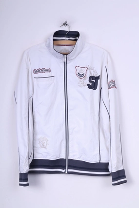 suitable for solo travel Smith &Jones Mens M Jacket Full Zipper Lightweight Windbreaker White