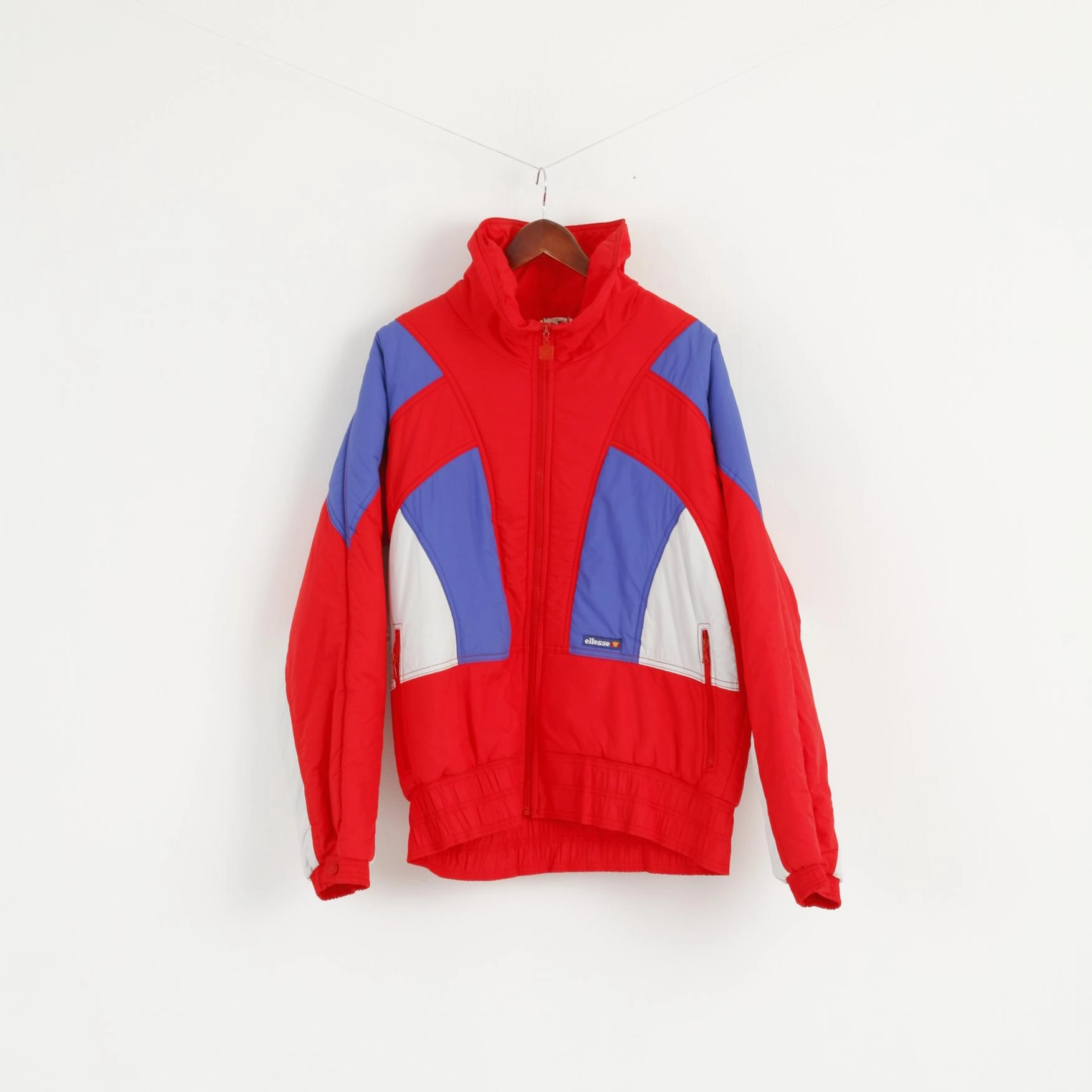 Cool Season Cool Climate MICRO By Ellesse Men 54 L Jacket Ski Red Nylon Waterproof Italy Vintage 80s