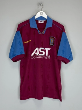 1995/97 ASTON VILLA *MINT* HOME SHIRT (L) REEBOK No Limits Minimal Detail