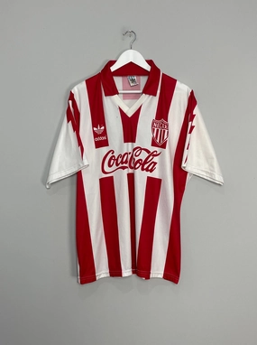 1994/95 NECAXA #14 *PLAYER ISSUE   SIGNED* HOME SHIRT (L) ADIDAS Sweat Wicking