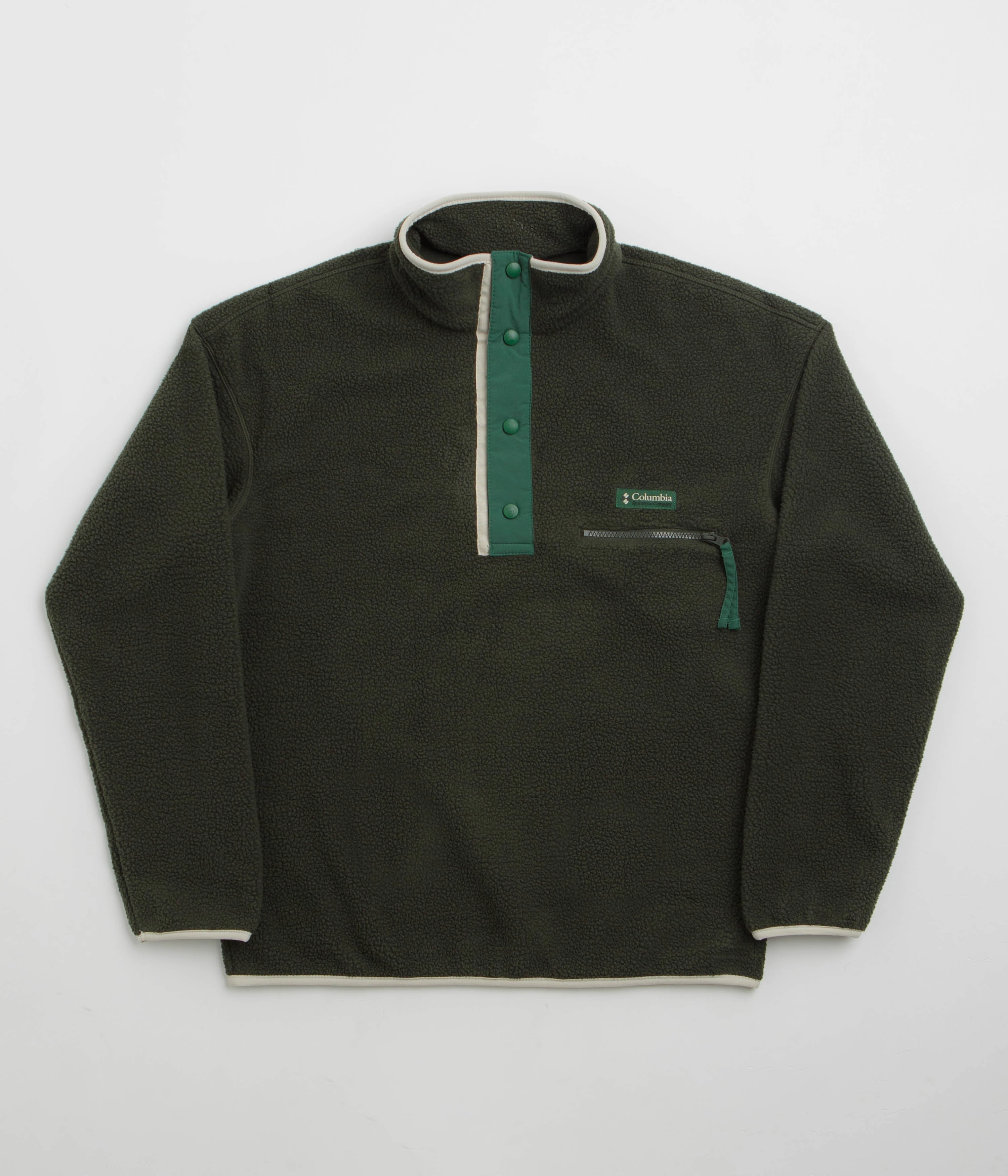 Essential Comfort Travel Ready Columbia Helvetia II Half Snap Fleece - Greenscape