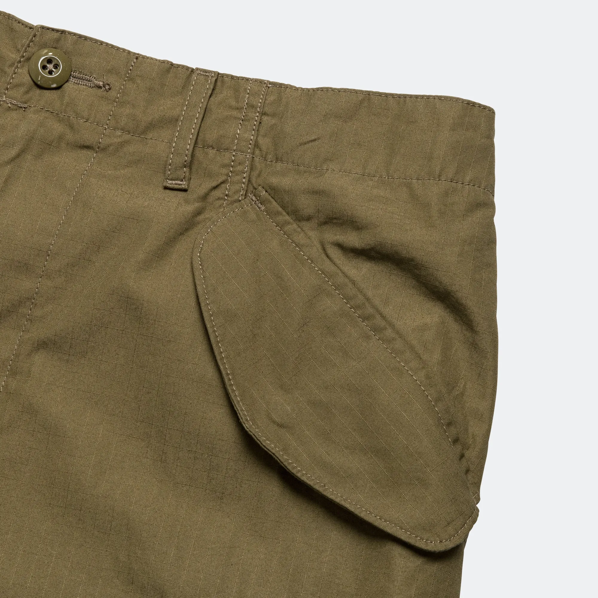 MIL 6 Pocket 80/3 Ripstop Shorts - Olive Layered Cuff Design