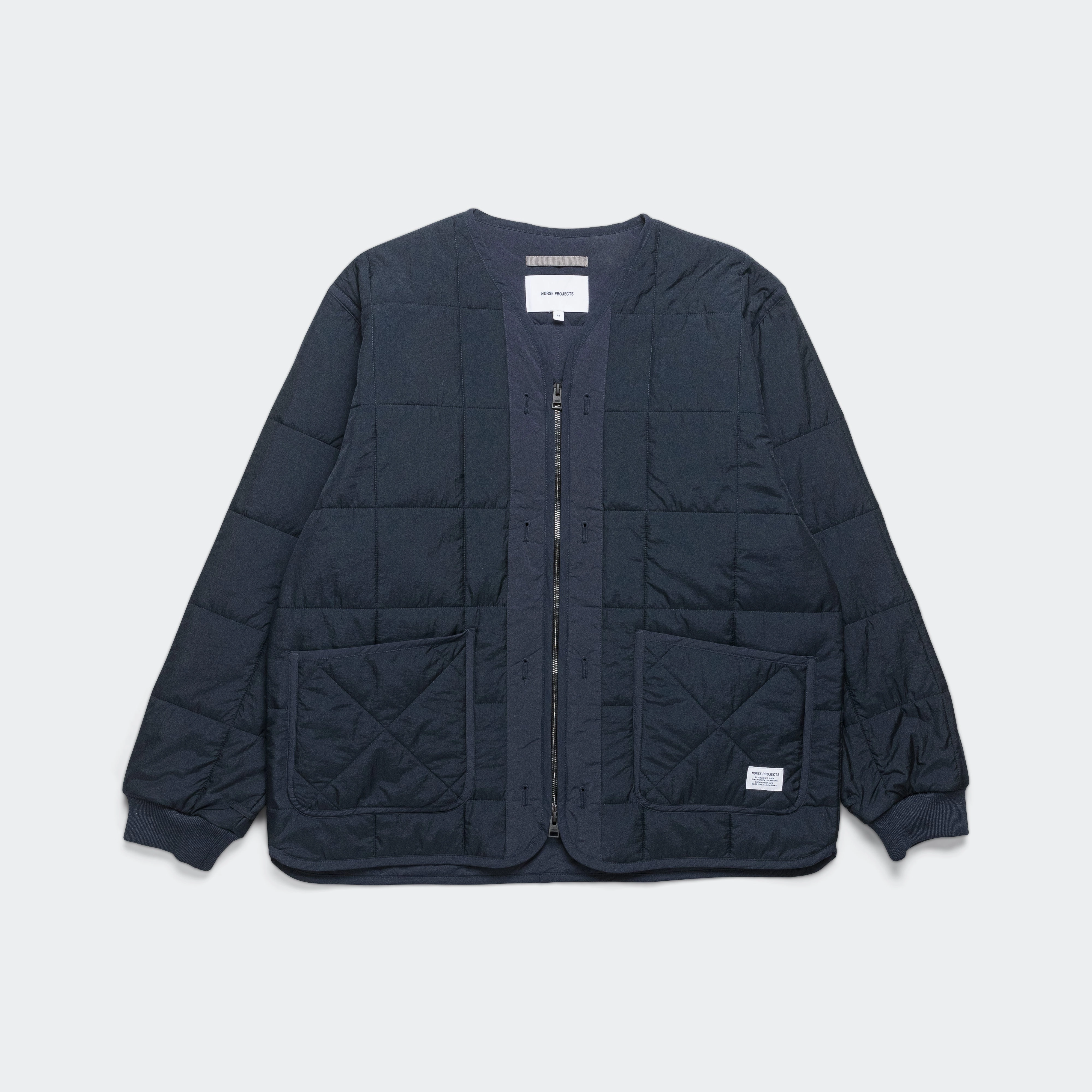 Quick Pull Zipper Travel Light Fit Military Liner Jacket - Dark Navy