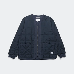 Quick Pull Zipper Travel Light Fit Military Liner Jacket - Dark Navy