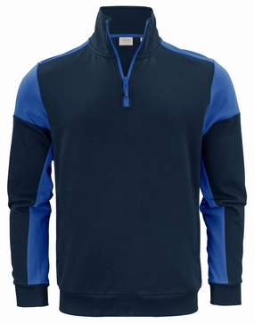 Timeless Bold Comfy Layer Two Tone Half Zip Sweatshirt | NAVY/COBALT