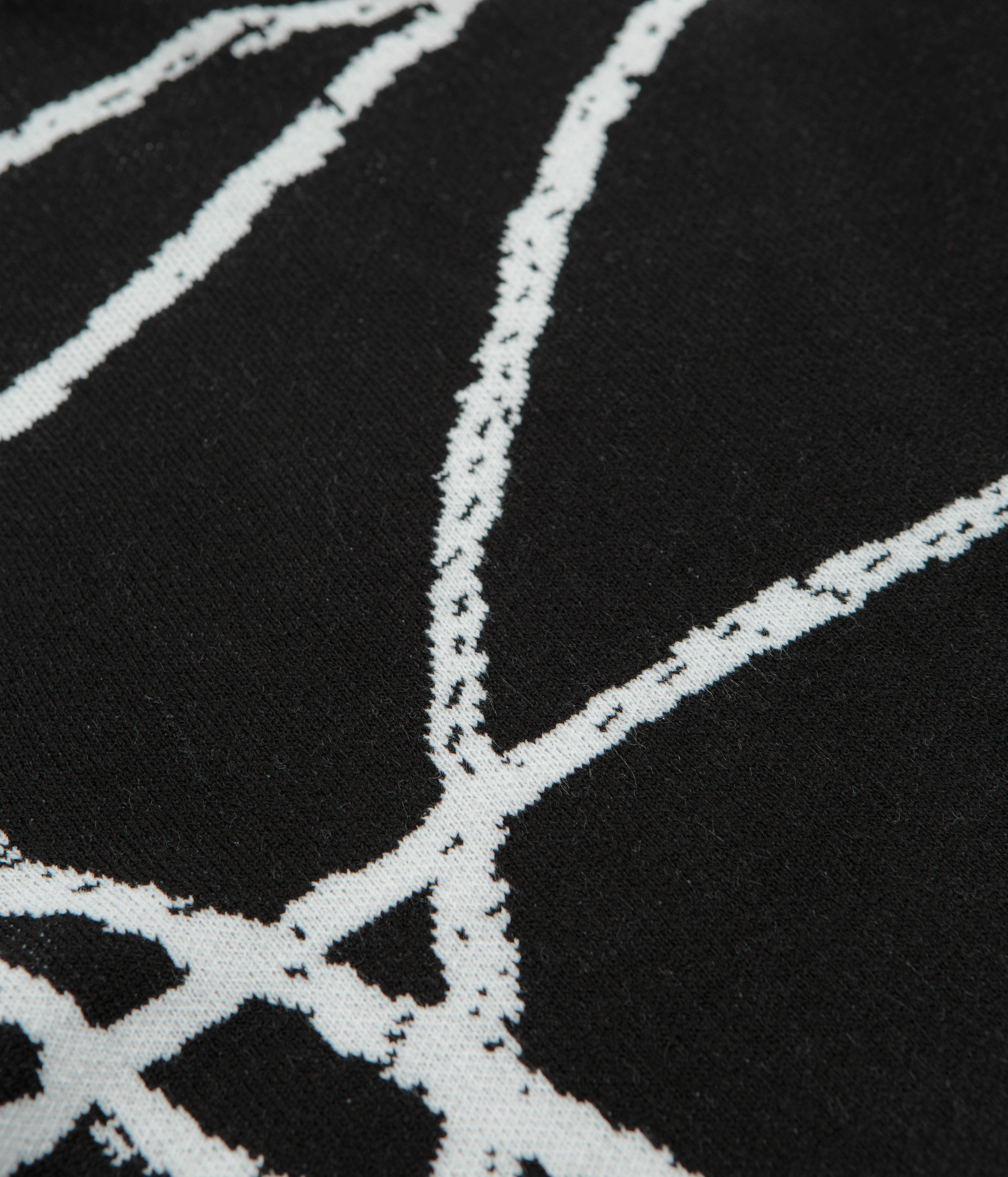 Poetic Collective Doodle Jacquard Knitted Crewneck Sweatshirt - Black Warm Clothing