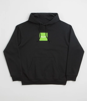 HUF 89 Box Logo Hoodie - Black Relaxed Outfit African style