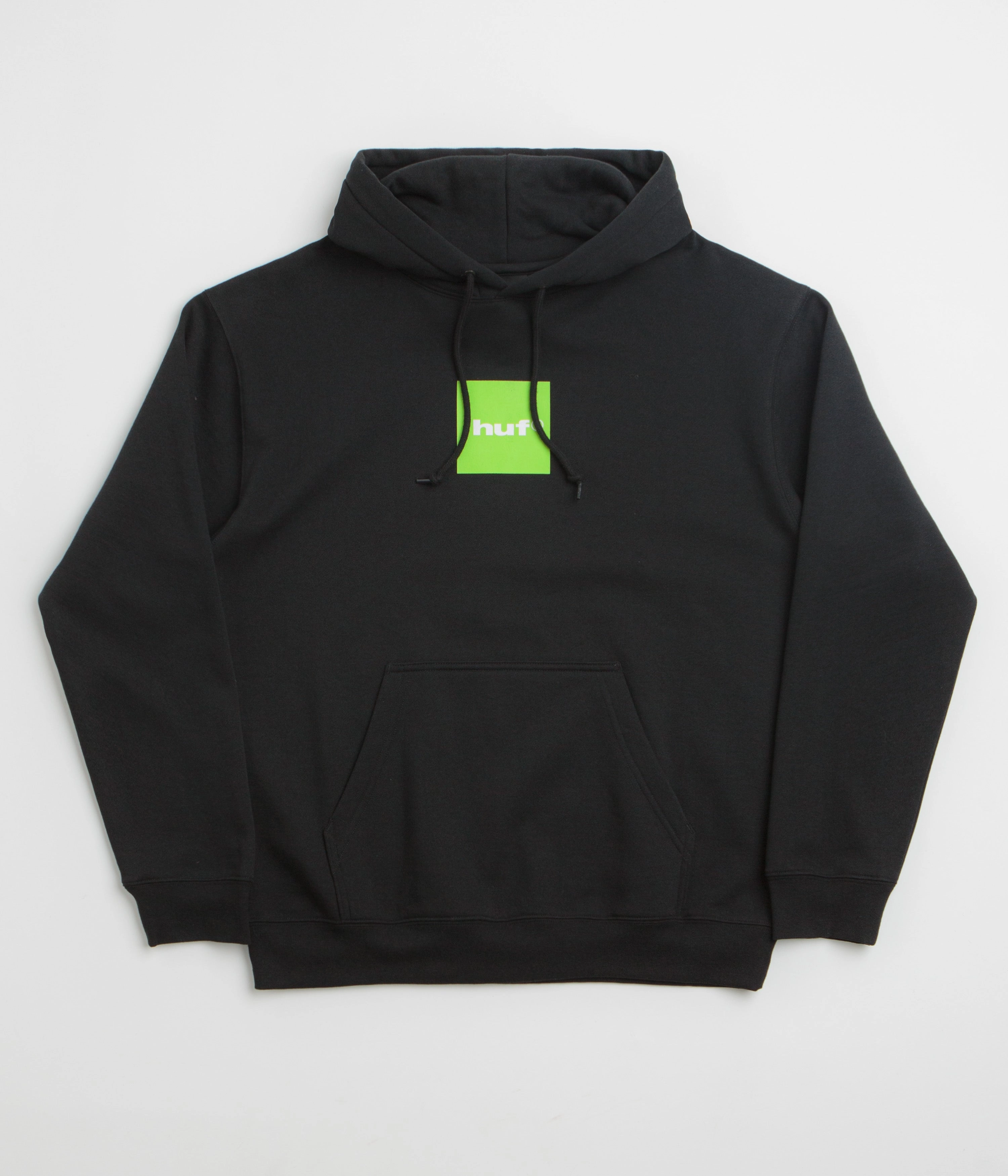 HUF 89 Box Logo Hoodie - Black Relaxed Outfit African style