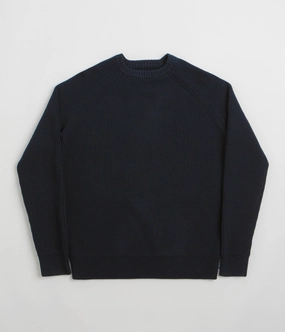 Designer Uskees 7013 Knit Crewneck Sweatshirt - Midnight Blue