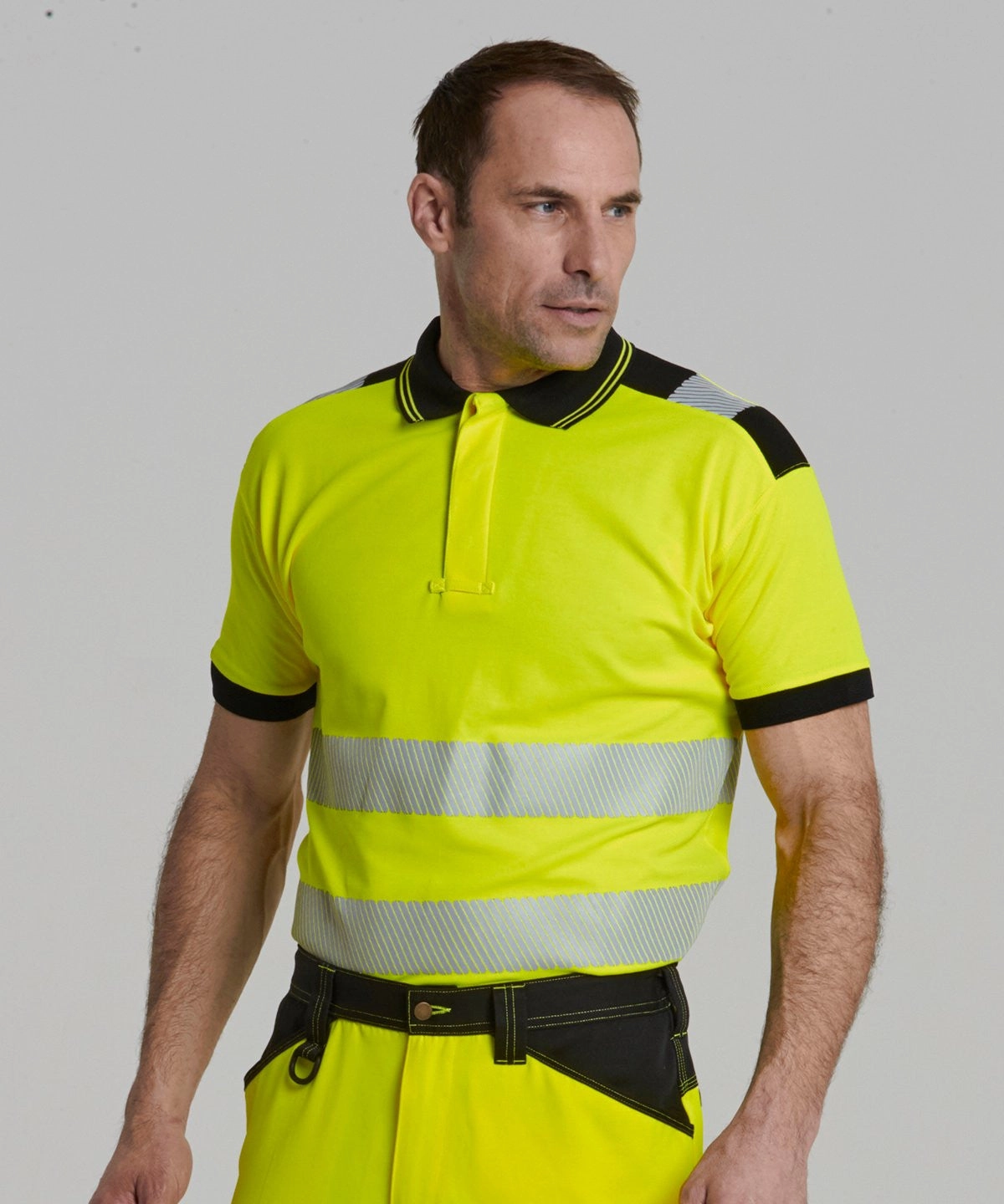 Hi Vis Polo Shirt | YELLOW/BLACK Outdoor Style