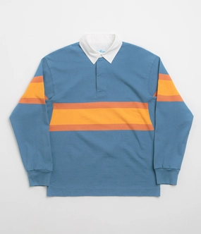 Gramicci Langdon Rugby Shirt - Sky / Apricot Weekend Outfit Quick Release Cuffs