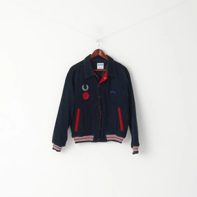 Sachs Men XS Jacket Navy Cotton Bomber Automotive 2000 Future Engine Padded Top Taped Seams Performance Edge