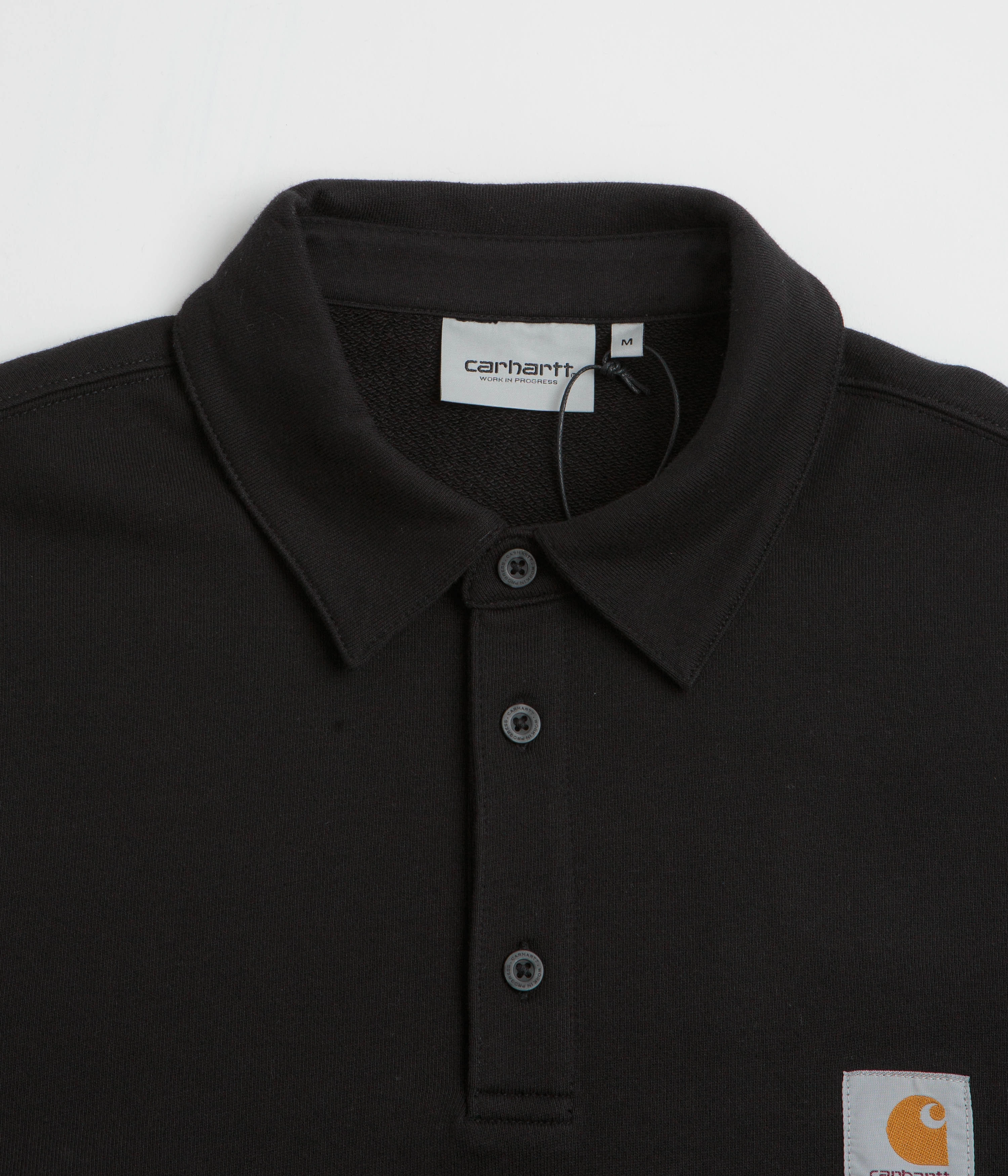 Carhartt Polo Sweatshirt - Black Soft Feel Urban Essential