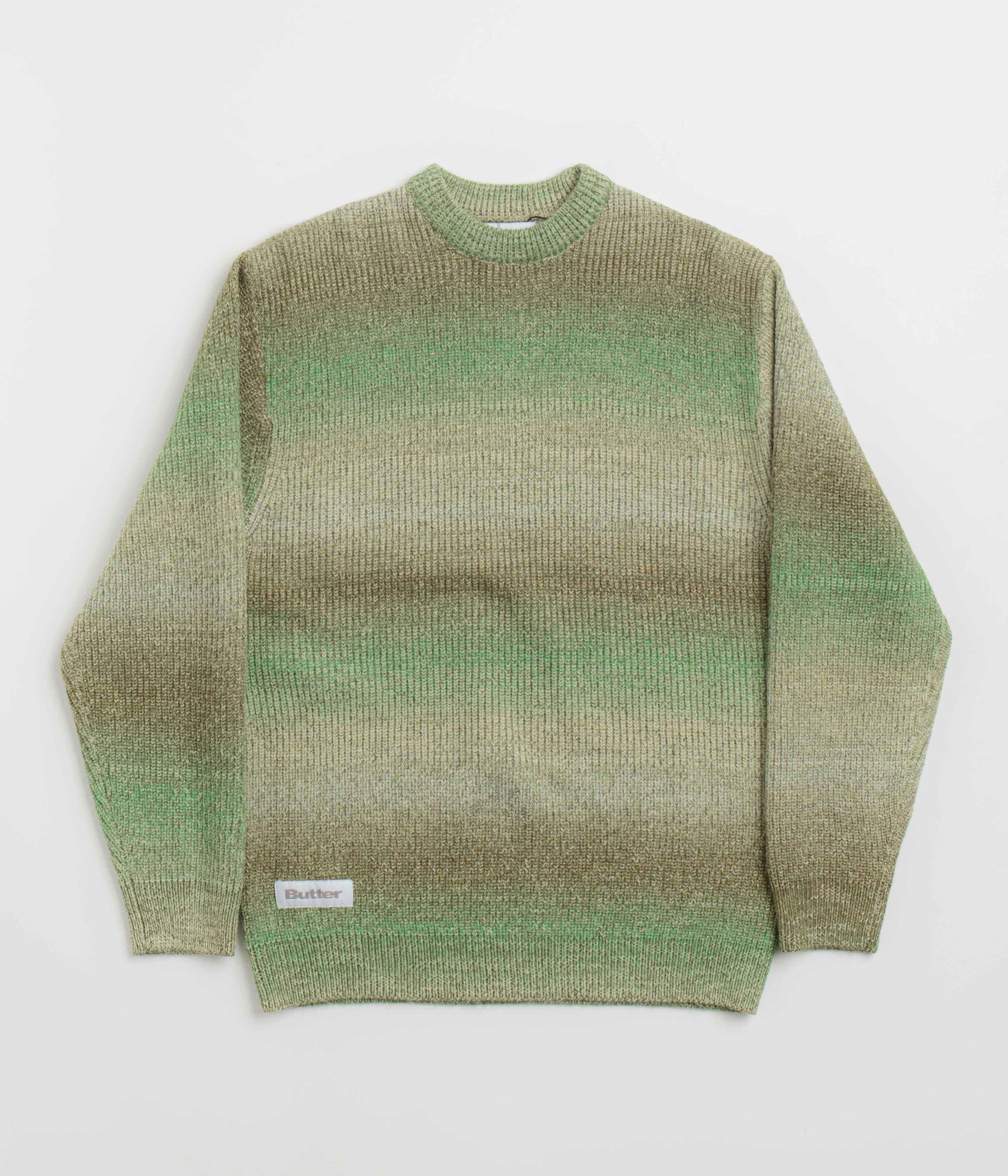 Butter Goods Beams Knit Sweatshirt - Pesto Outdoor Comfort