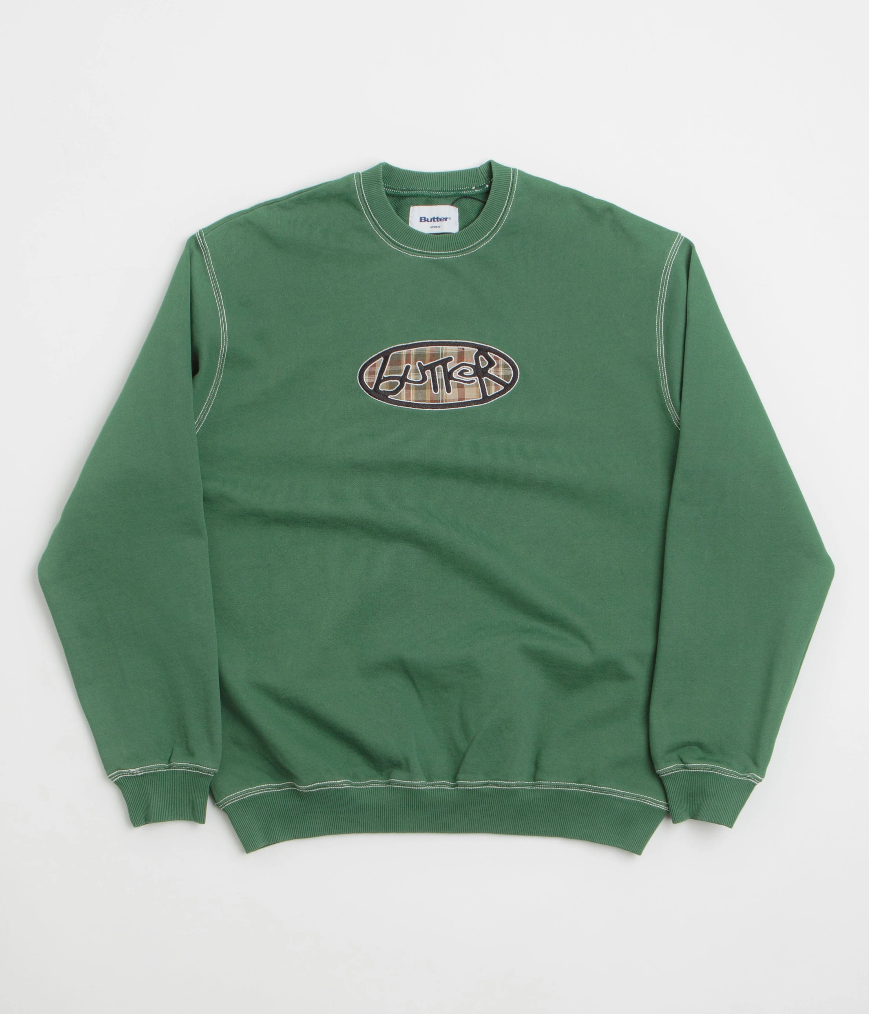 Butter Goods Crust Crewneck Sweatshirt - Washed Forest Graphic Design City Cool