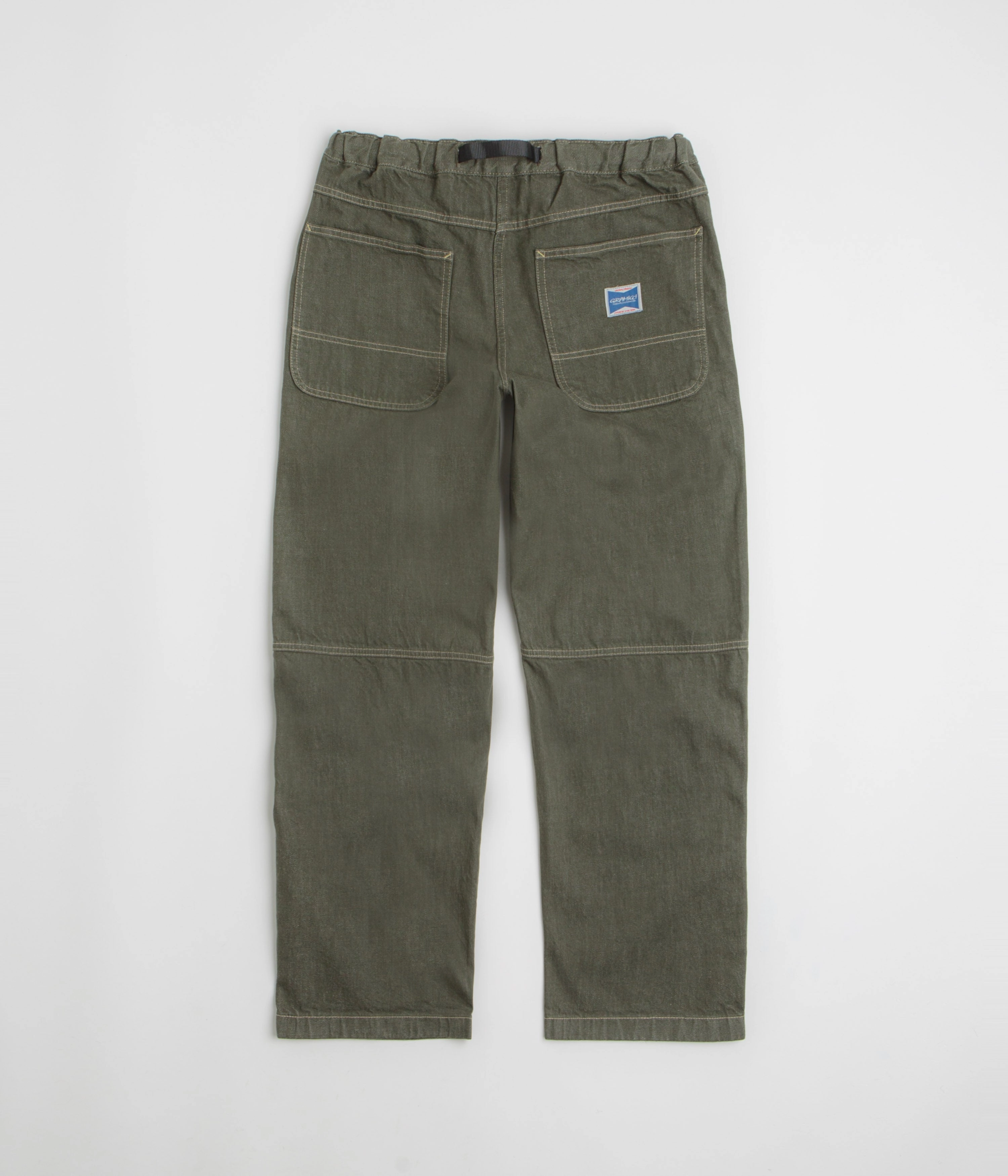 Gramicci Japanese Slub Denim Pants - Dark Sage NonChafingLegs Stylish Waistband