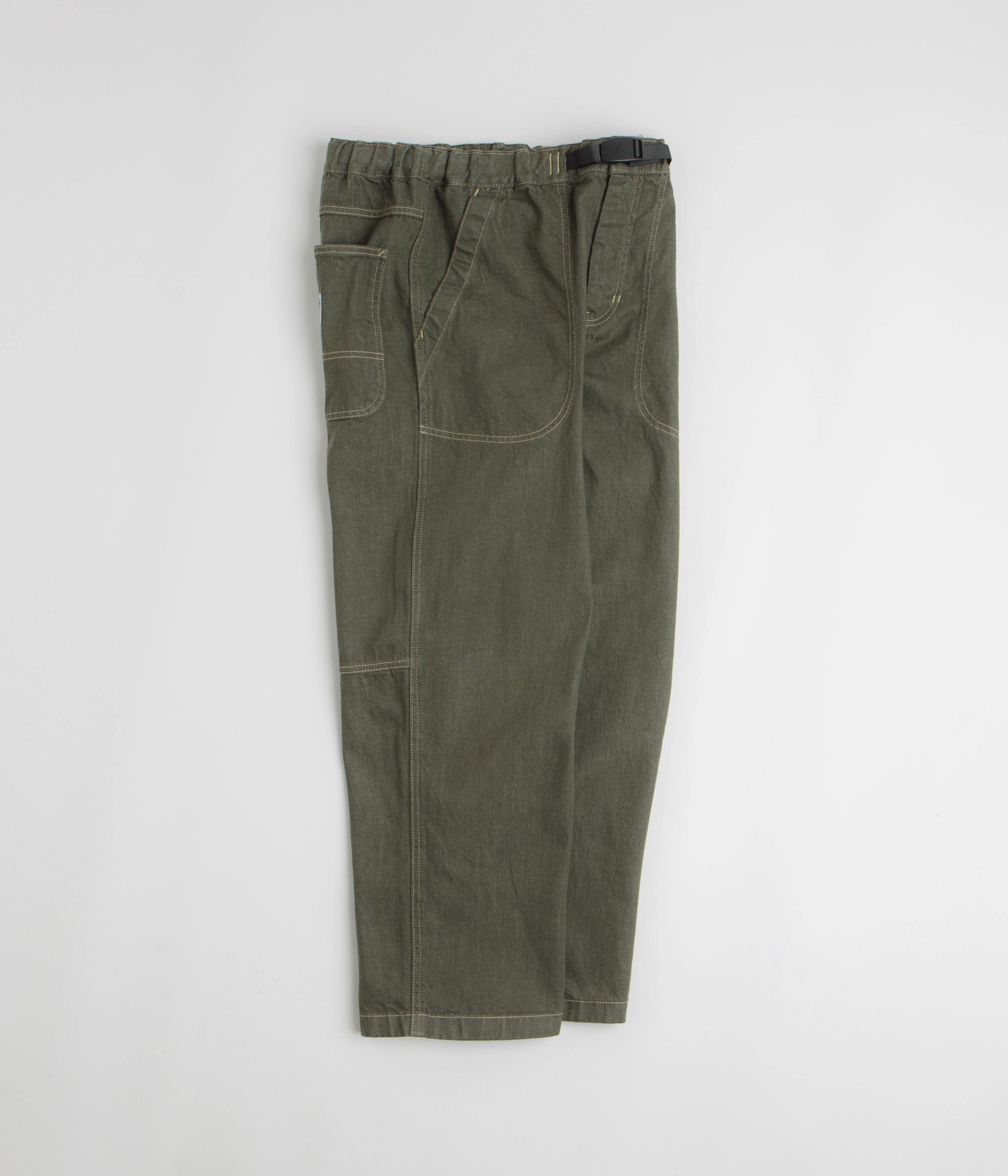 Button front Multi-way wear Gramicci Japanese Slub Denim Pants - Dark Sage