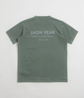 Outdoor Style Trend slim fit Snow Peak Garment Dyed T-Shirt - Dark Green