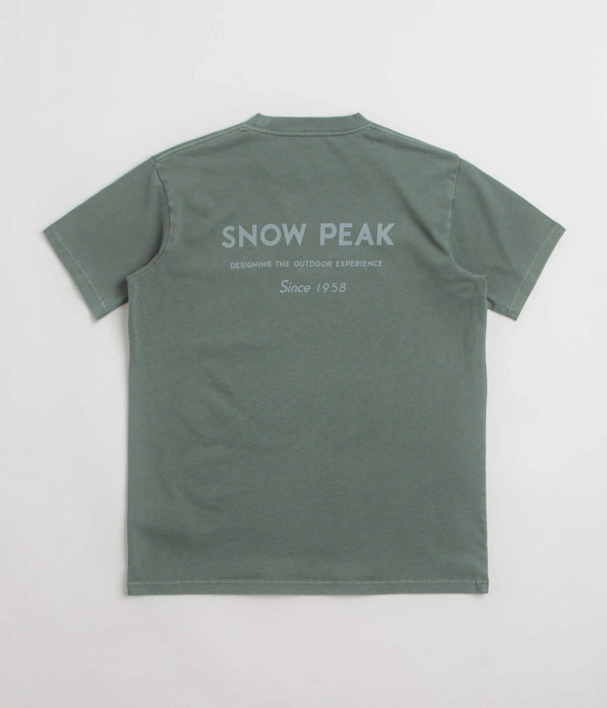 Outdoor Style Trend slim fit Snow Peak Garment Dyed T-Shirt - Dark Green