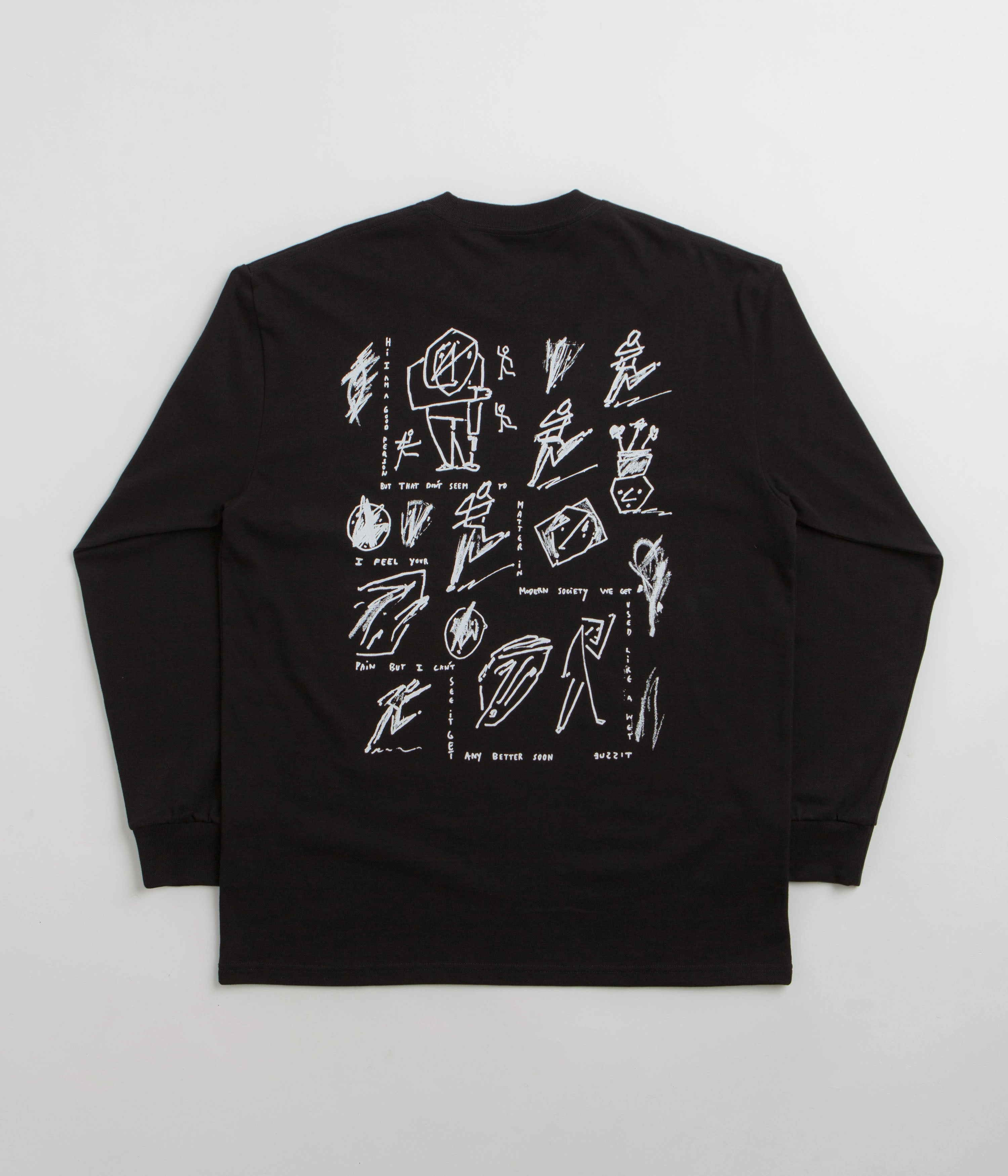 Polar Sad at Times Long Sleeve T-Shirt - Black Denim combination