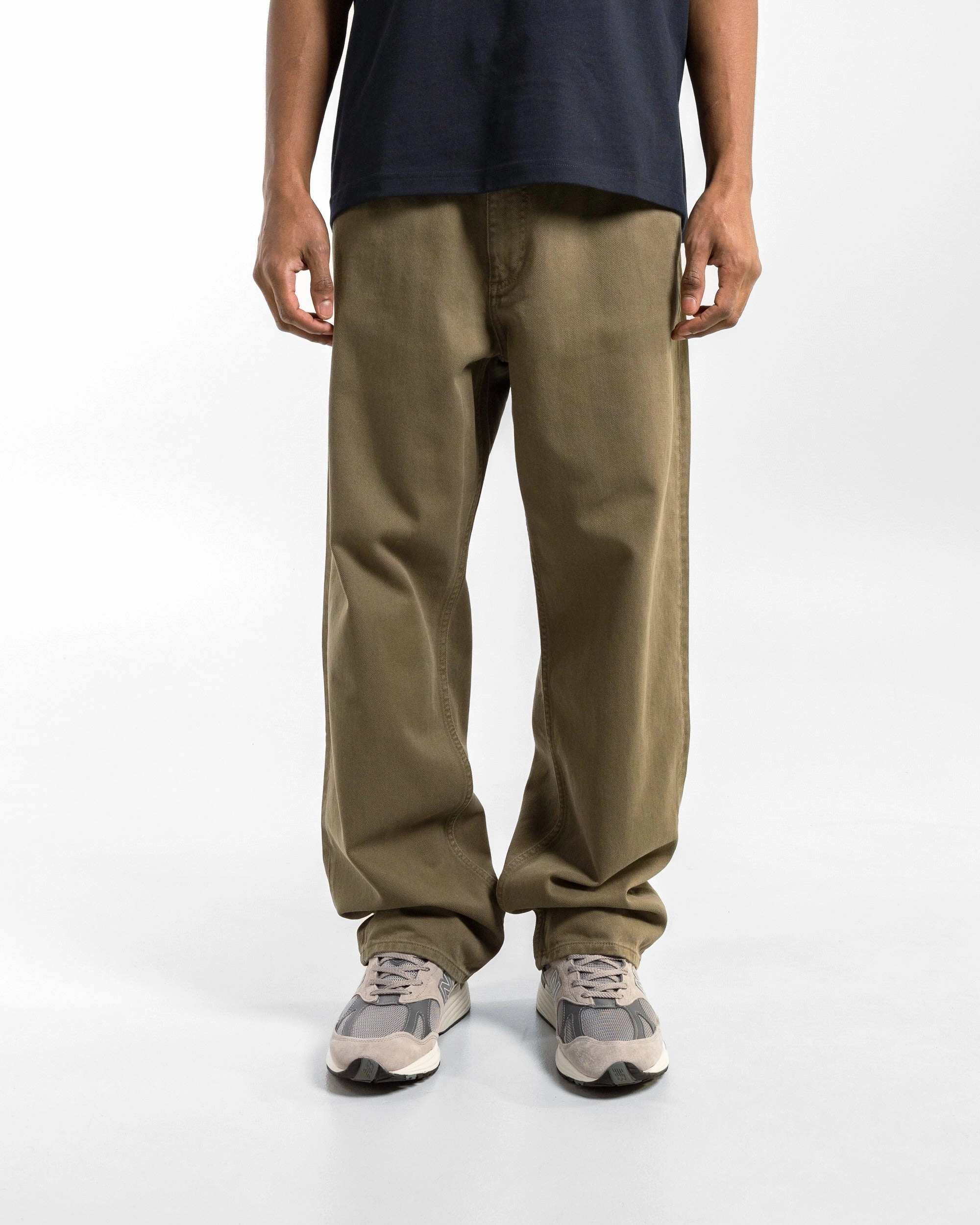 Non Binding Waist Tear Resistant Fabric Mogens Relaxed 5 Pocket Heavy Twill - Olive Night