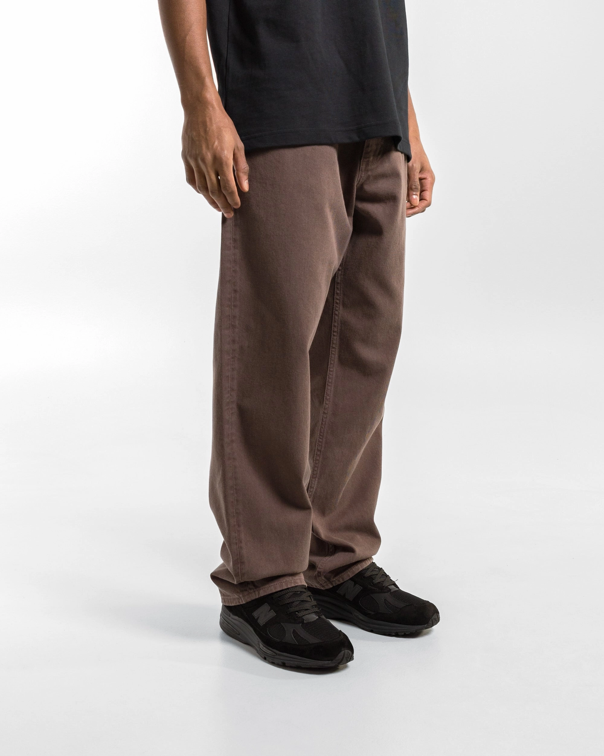 Mogens Relaxed 5 Pocket Heavy Twill - Seal Brown High-waisted fit Sustainable Material Blend