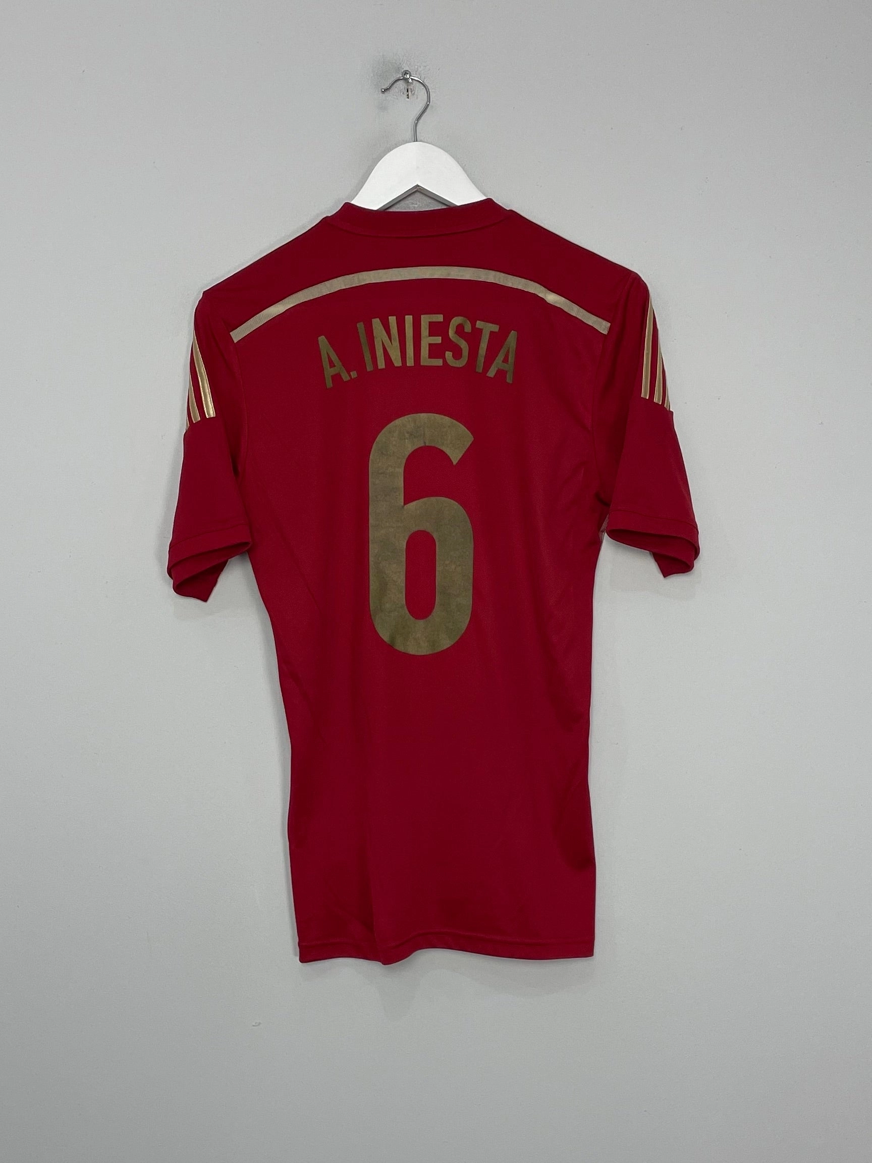 Ergonomic Cut Strong Fabric 2013/15 SPAIN A.INIESTA #6 HOME SHIRT (S) ADIDAS