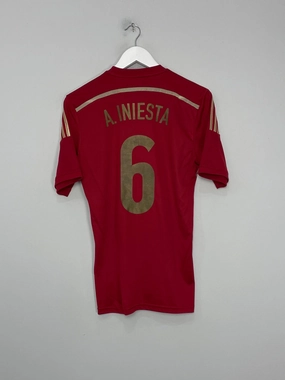 Ergonomic Cut Strong Fabric 2013/15 SPAIN A.INIESTA #6 HOME SHIRT (S) ADIDAS