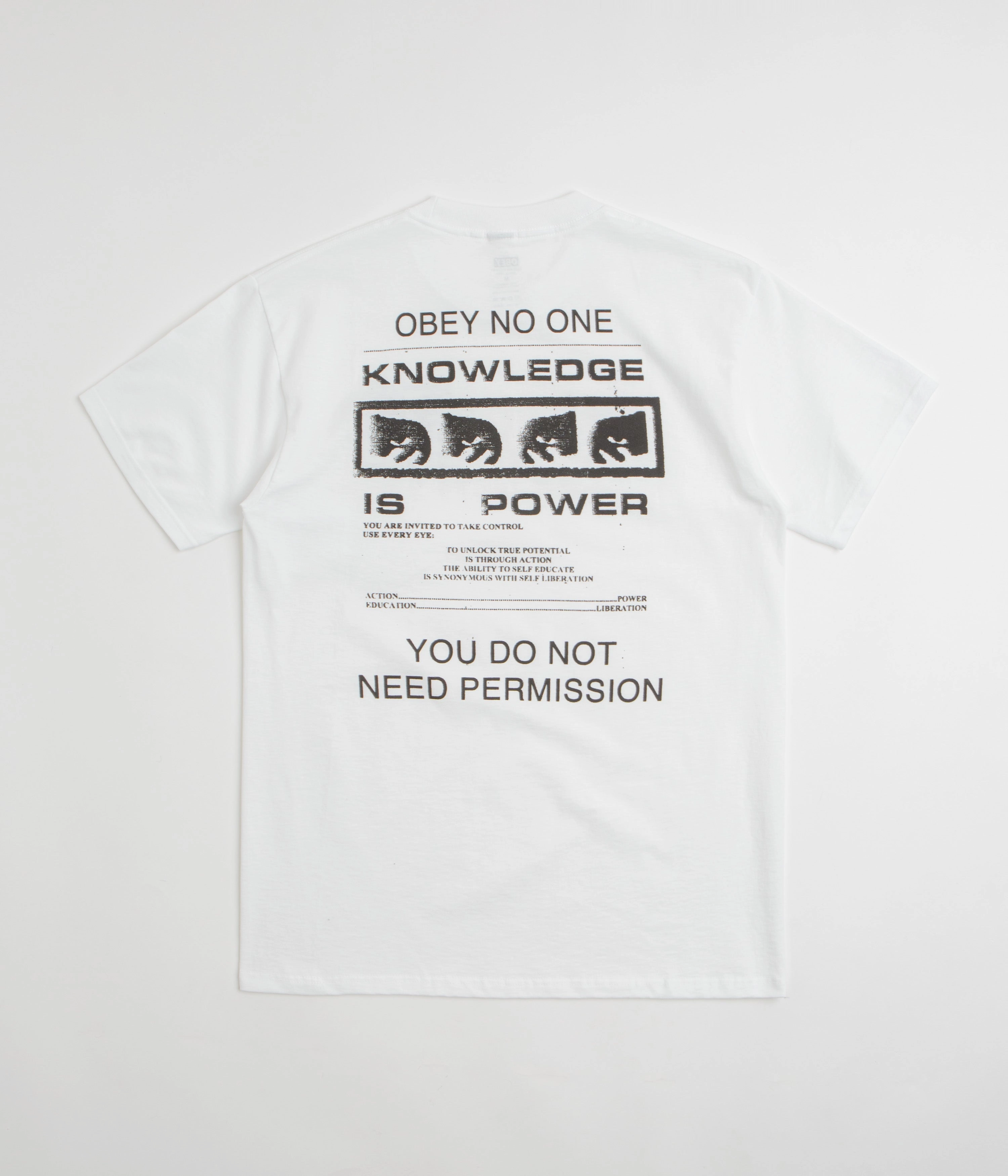 Obey Permission T-Shirt - White Comfy Casual