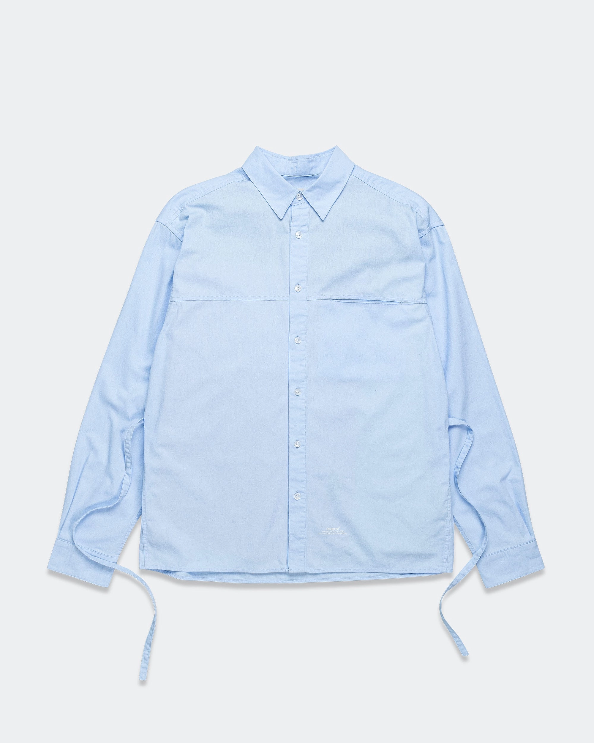 Poplin Loop Shirt - Blue Cool Comfort Double Needle Hemming