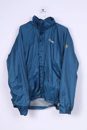 kids' Sherpa Mens XL Rain Jacket Hooded Dark Turquoise Full Zipper Outdoor