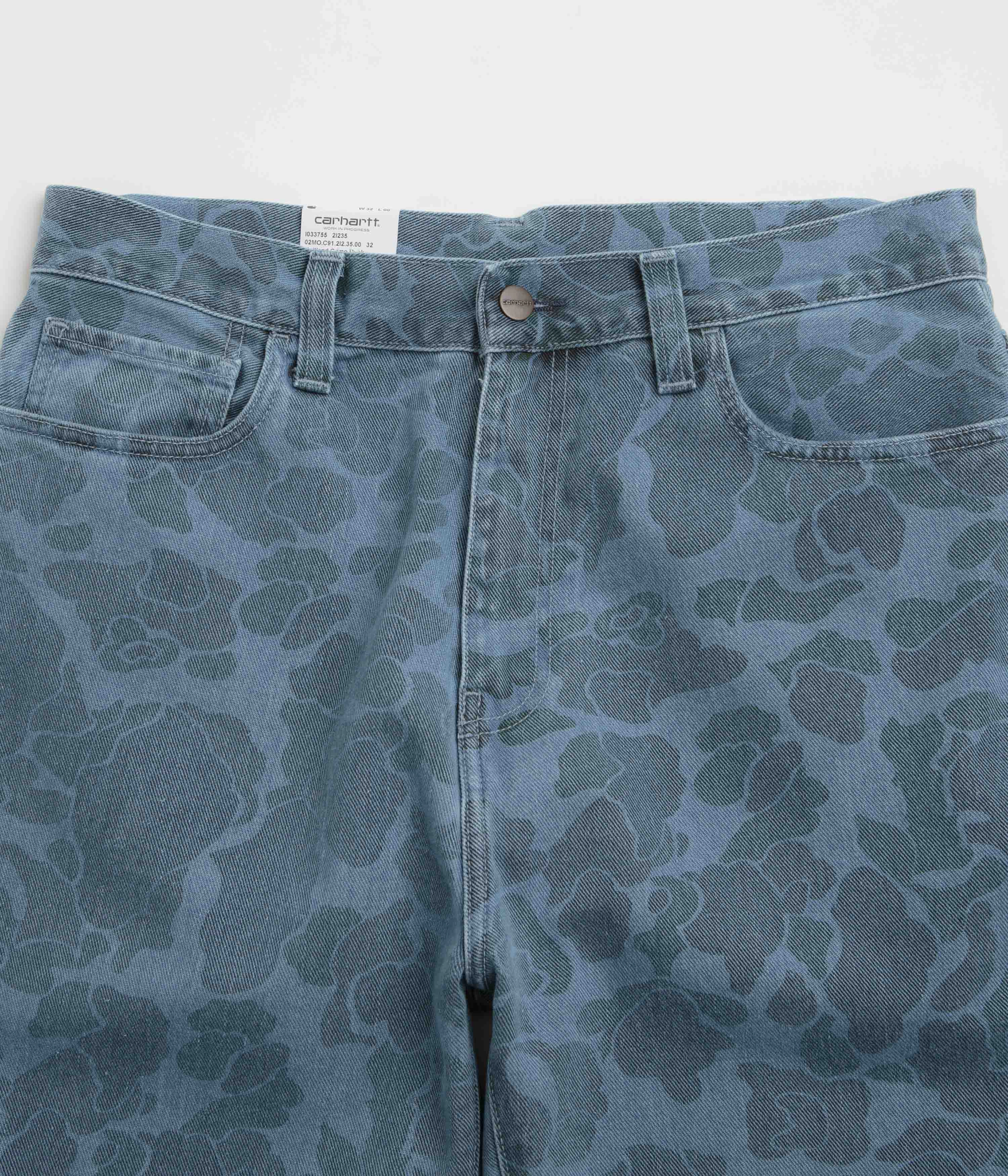 Carhartt Duck Landon Pants - Camo Duck / Blue Bleached Loose cut LightweightInsulation