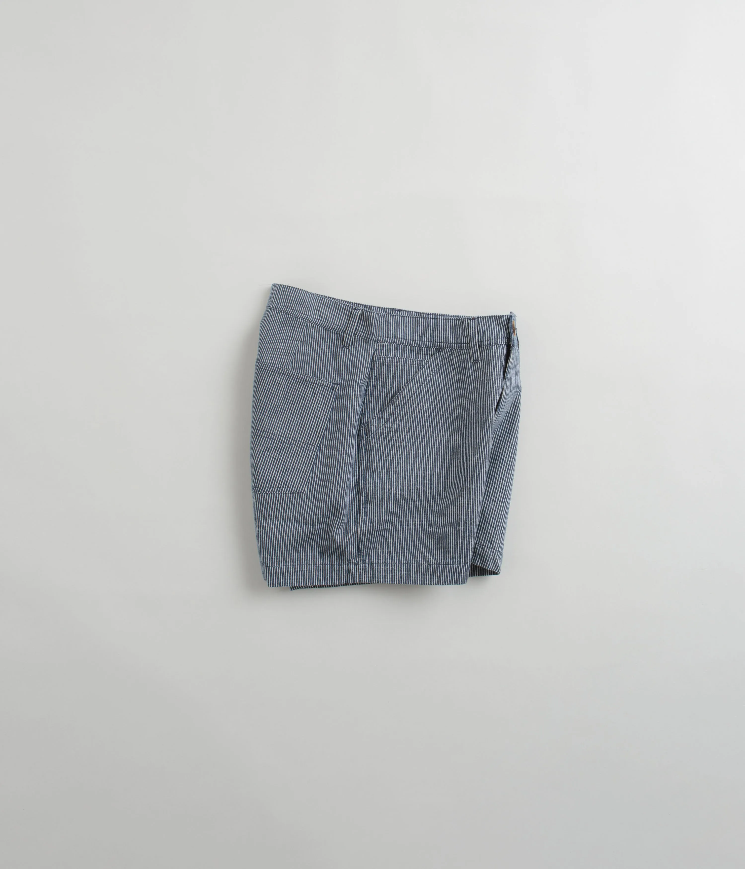 day trip Low-waisted Mollusk Womens Painter Shorts - Railroad Stripe