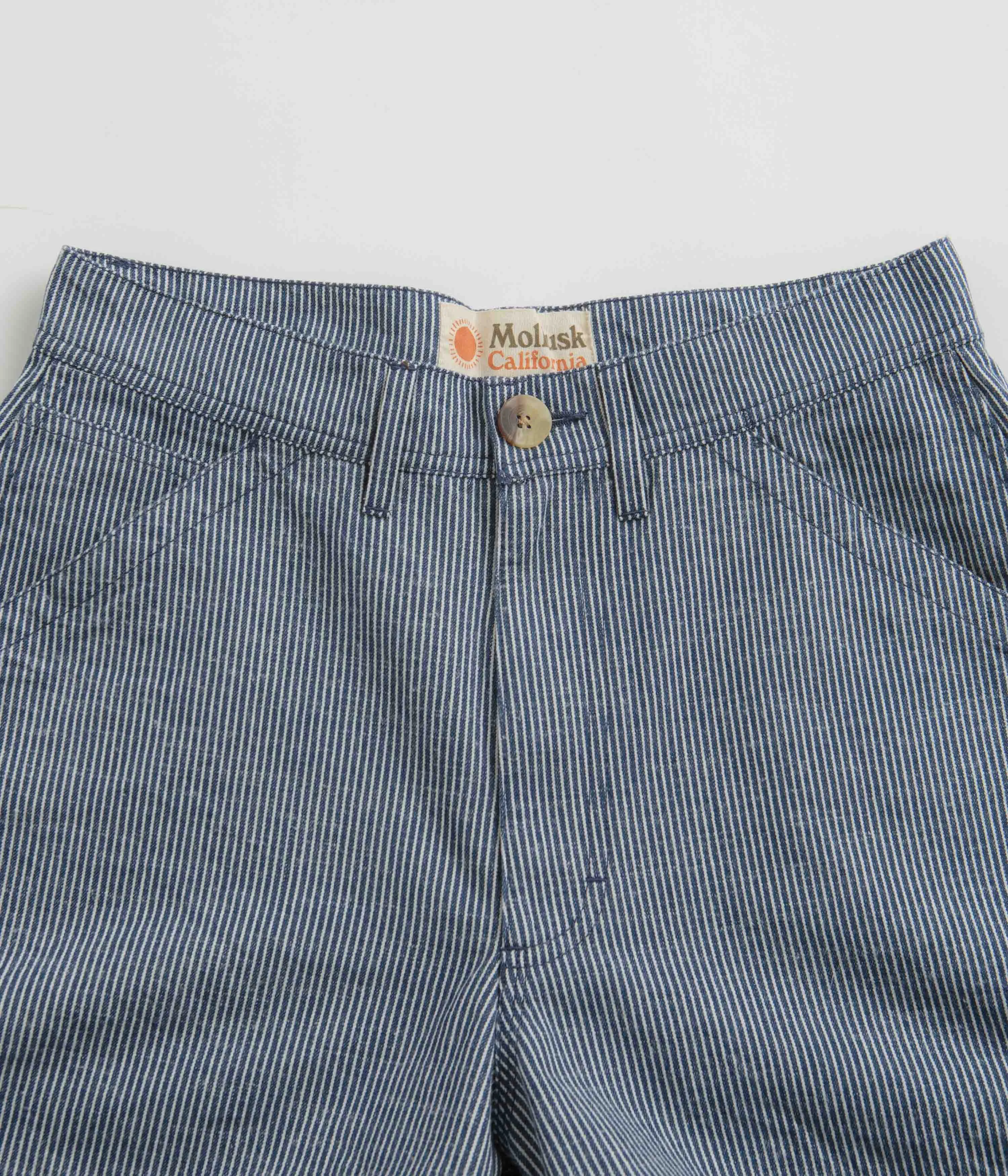 AntiOdorTreatment Mollusk Womens Painter Shorts - Railroad Stripe