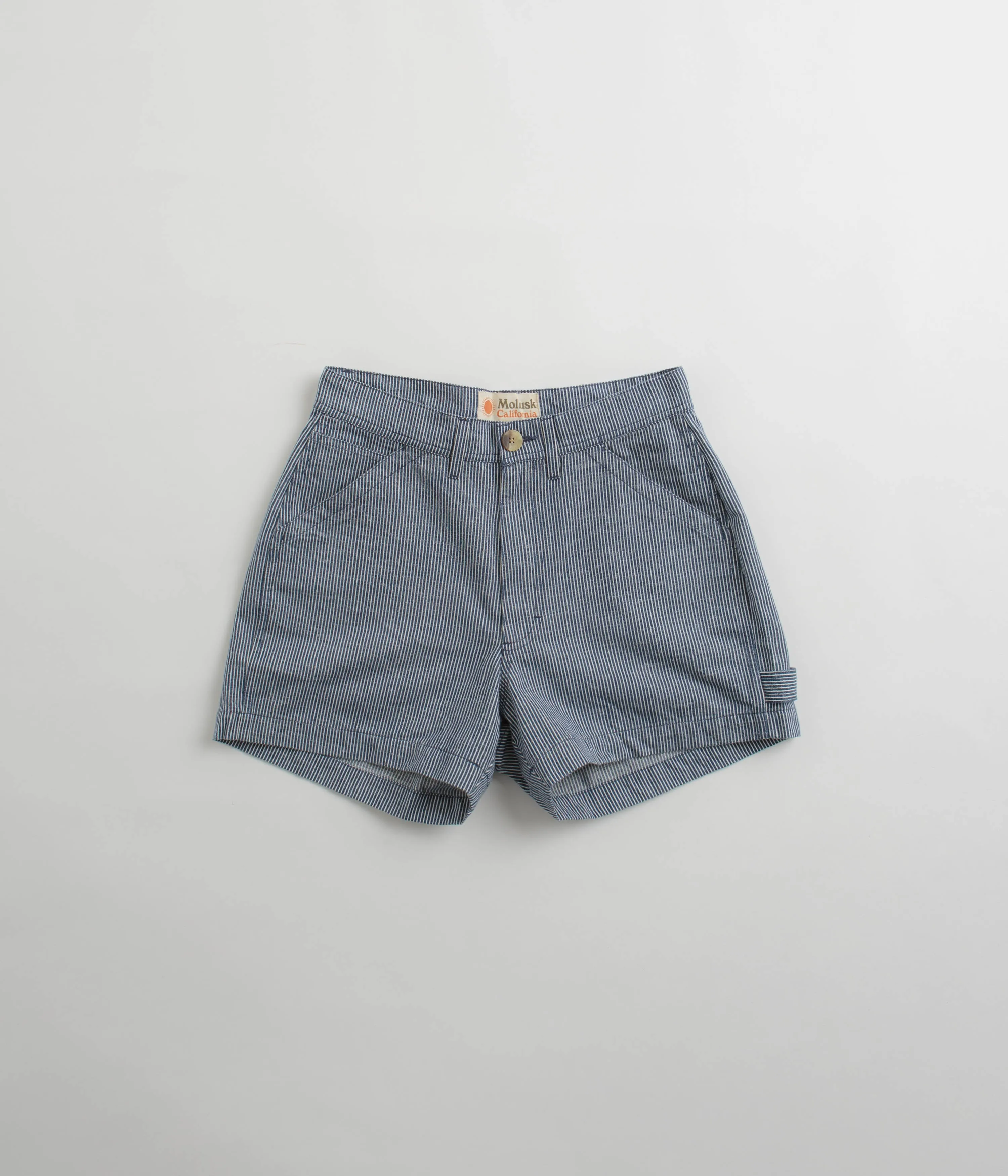 Mollusk Womens Painter Shorts - Railroad Stripe Midweight Texture