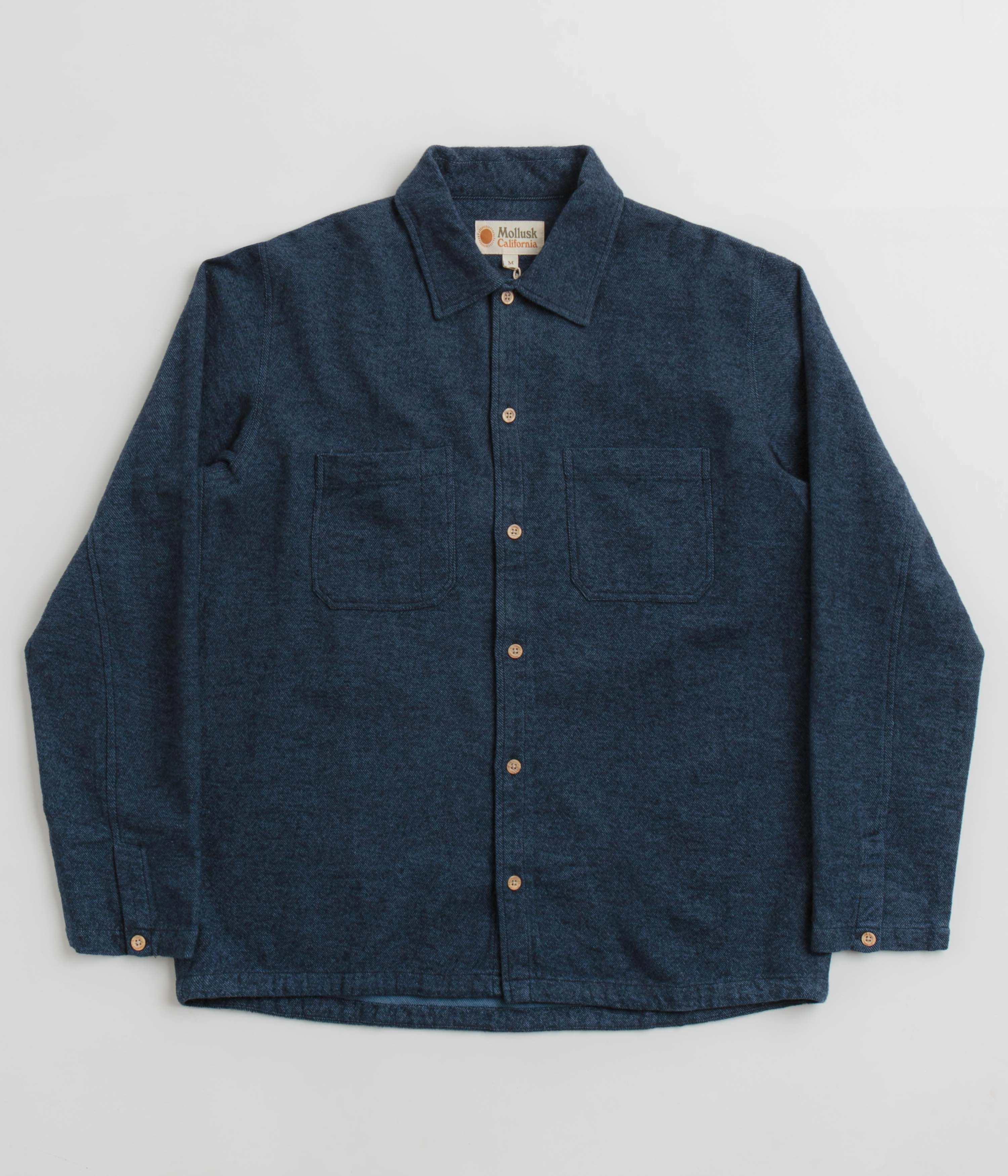 Mollusk Builder Shirt - True Blue Hooded Neckline Wardrobe Must-Have