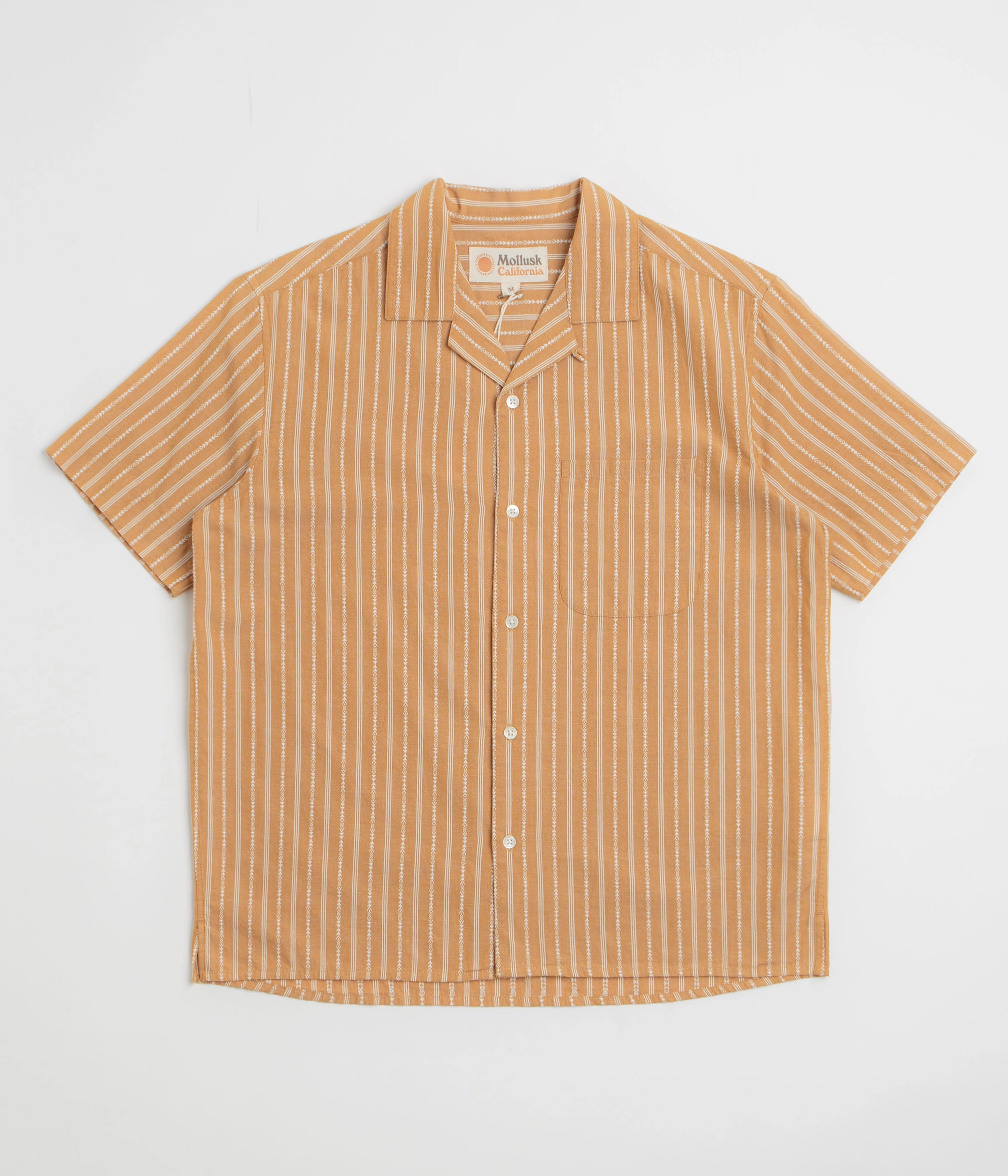 Mollusk Cosmo Shirt - Mustard Dobby Plus size option Cuffed hem