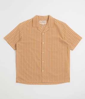 Mollusk Cosmo Shirt - Mustard Dobby Plus size option Cuffed hem