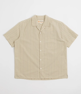 Mollusk Cosmo Shirt - Natural Dobby Monochrome Palette Lightweight Layer